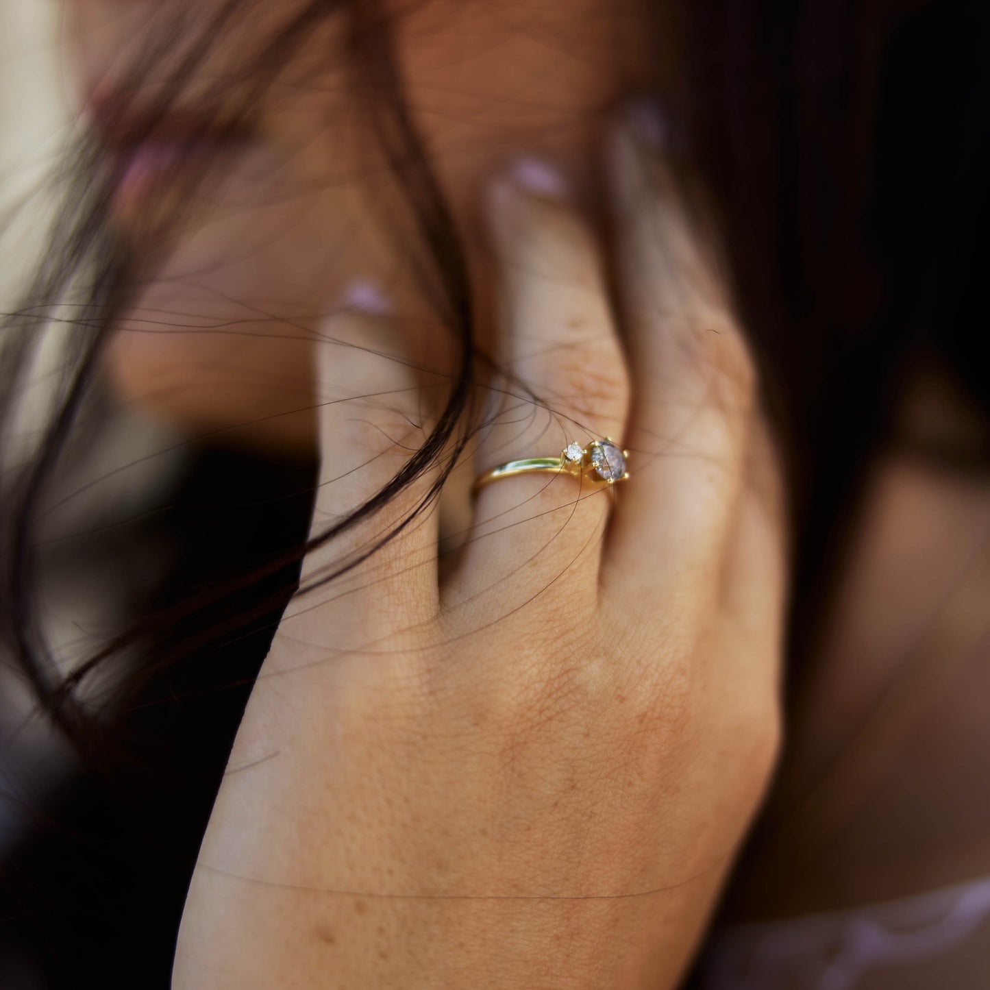 Ring 14k galaxy diamond