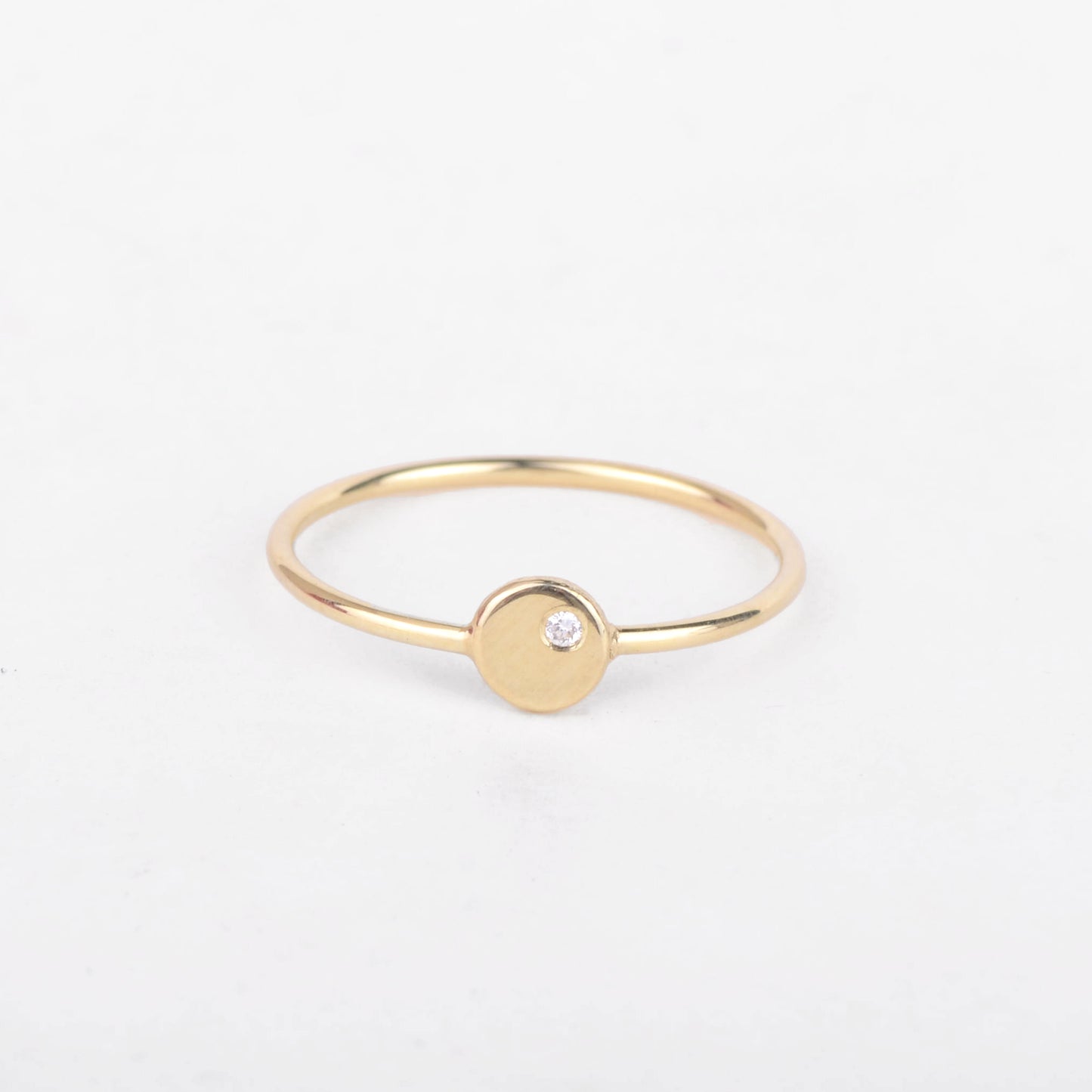 Ring 14k sparkling flat ball