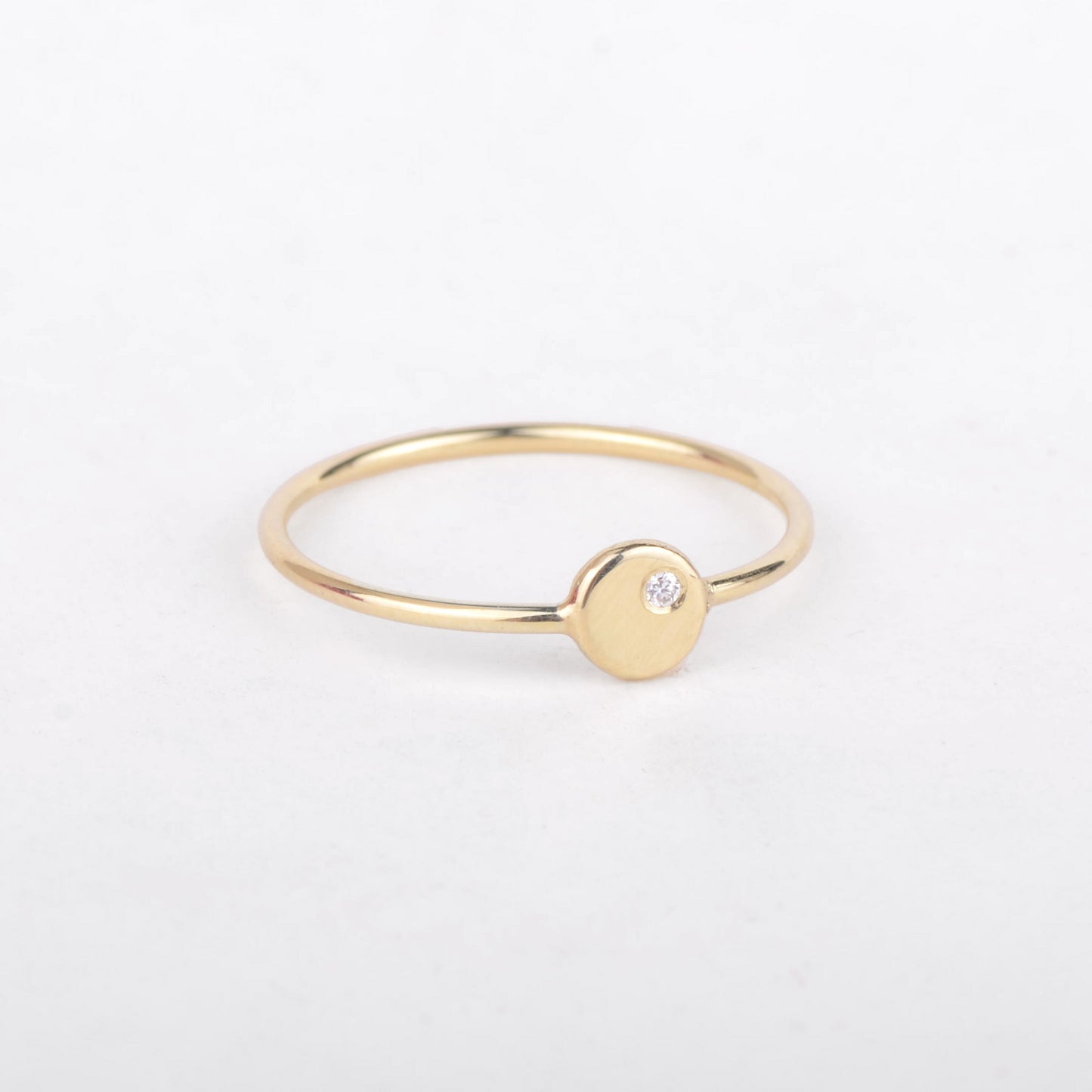 Ring 14k sparkling flat ball
