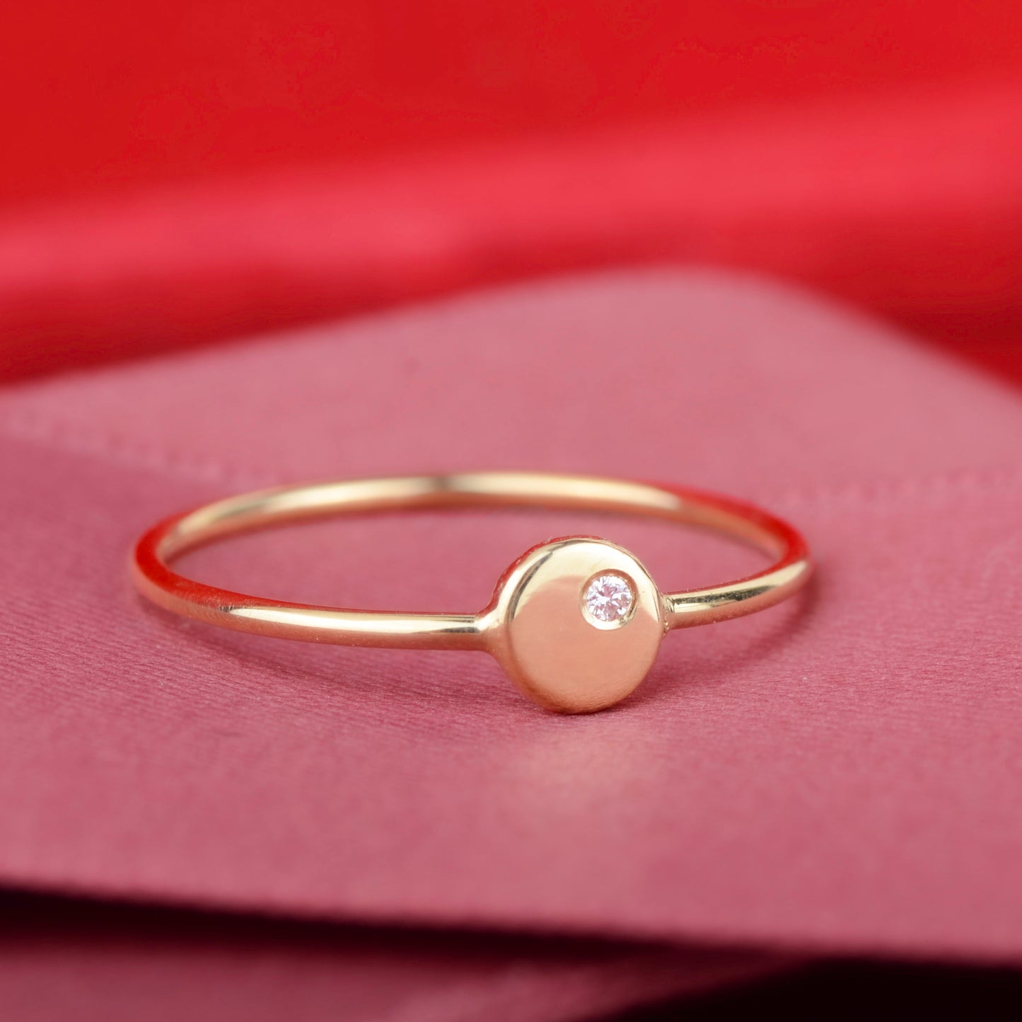 Ring 14k sparkling flat ball