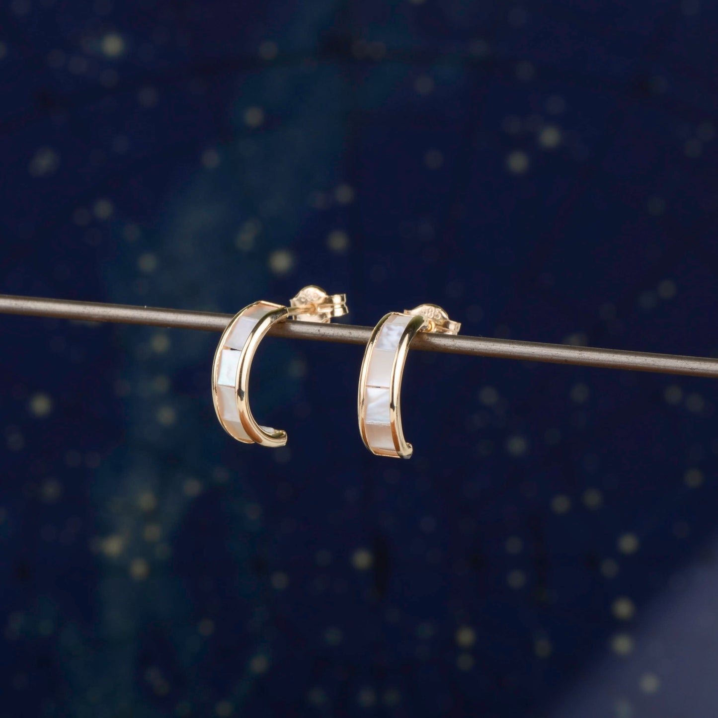 Oorbellen 14k mother of pearl