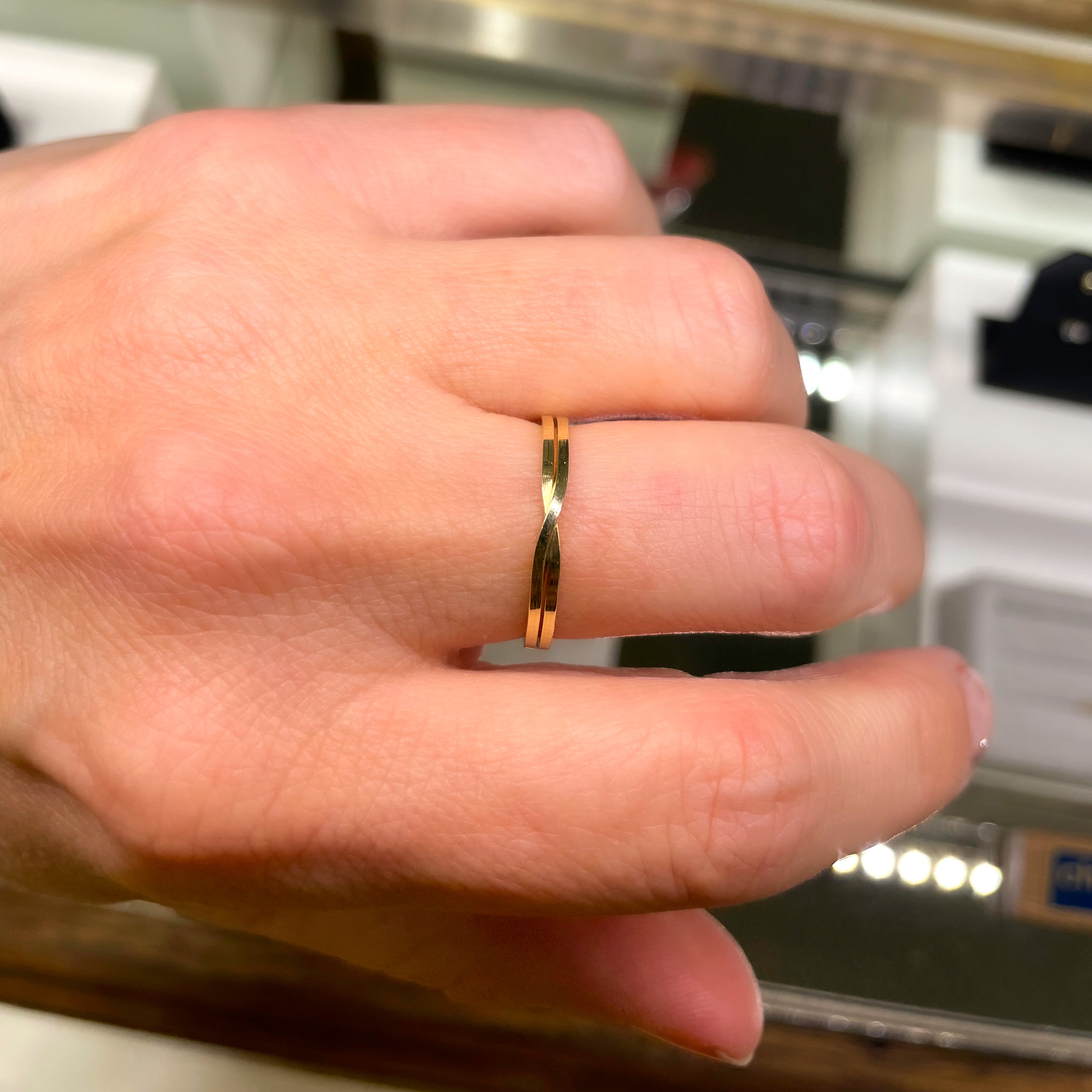 Ring 14k double stripe