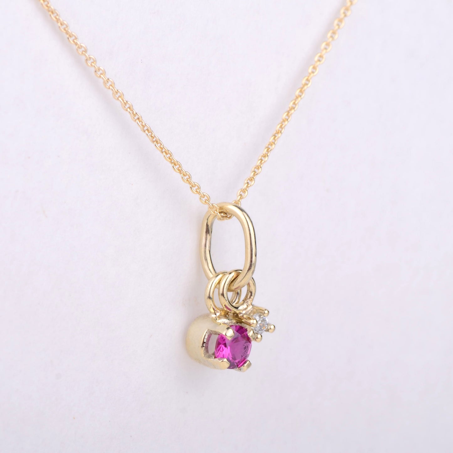 Pendant 14k raspberry diamond