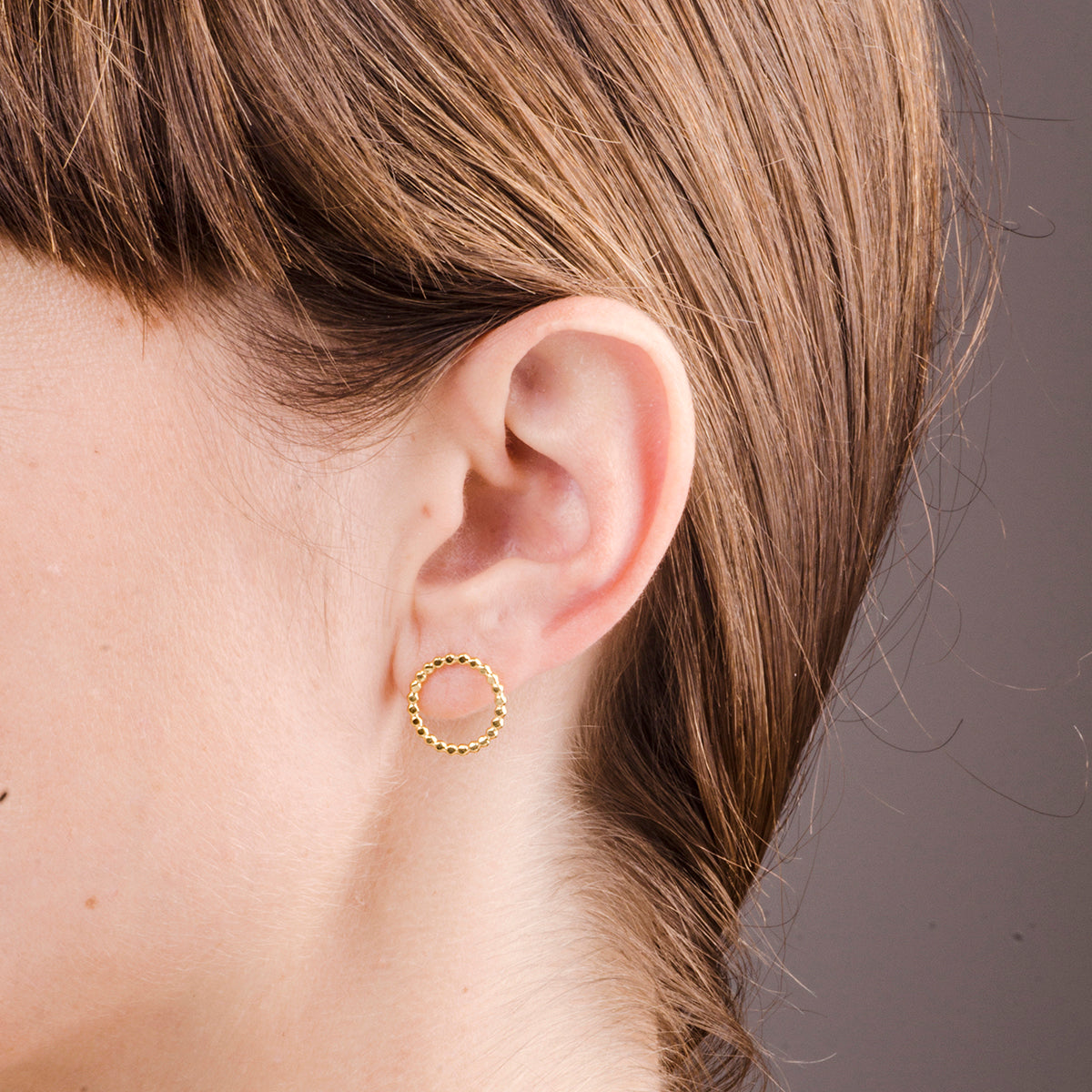 Earrings flat pearl large