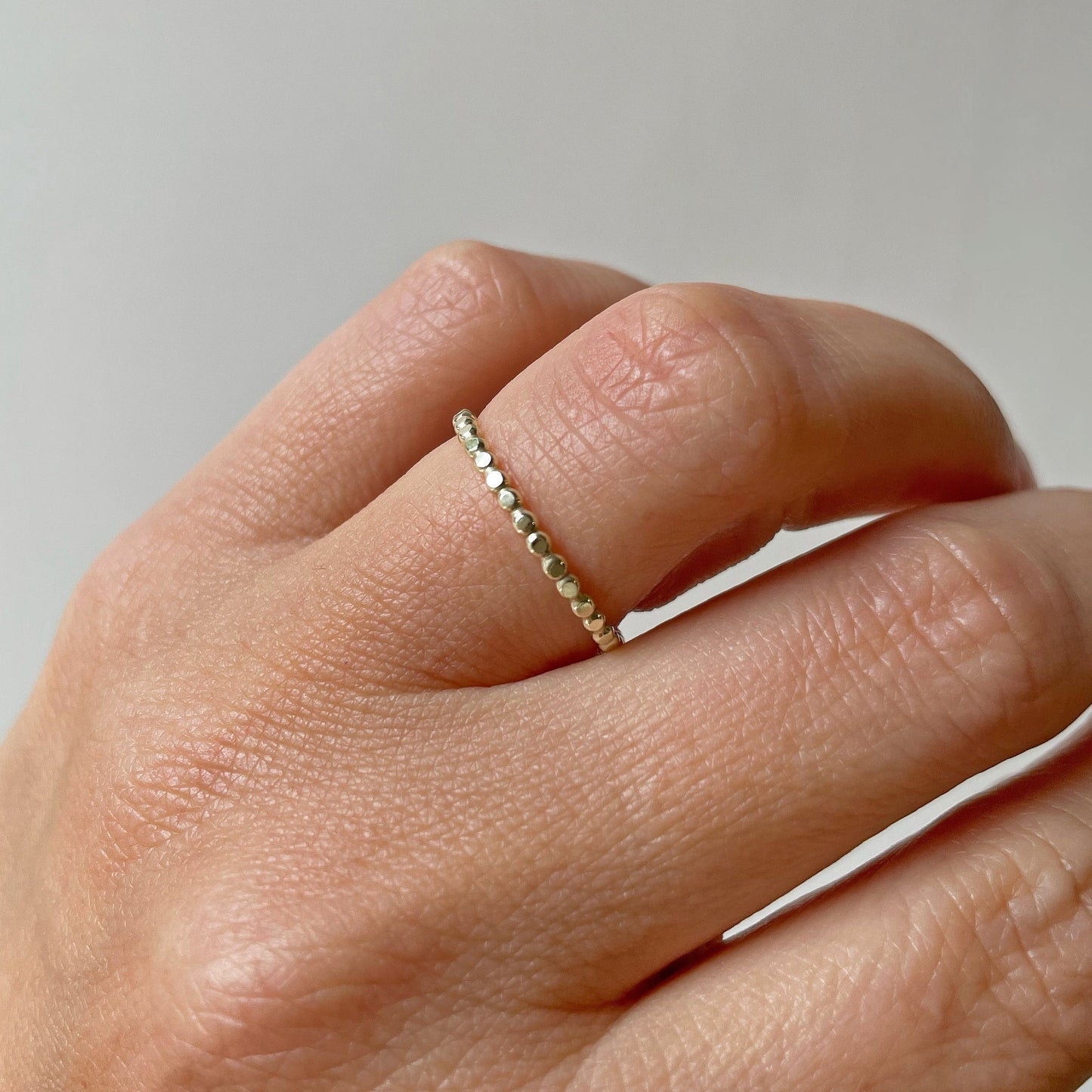 Ring 14k flat pearl small