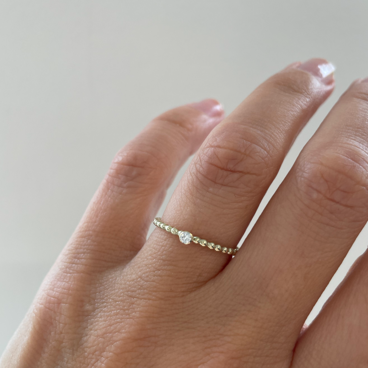 Ring 14k pearl trumpet