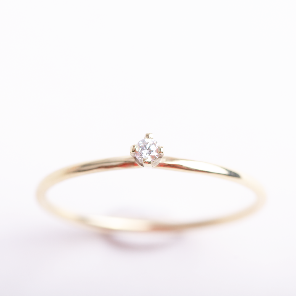 Ring 14k stone diamond wesselton