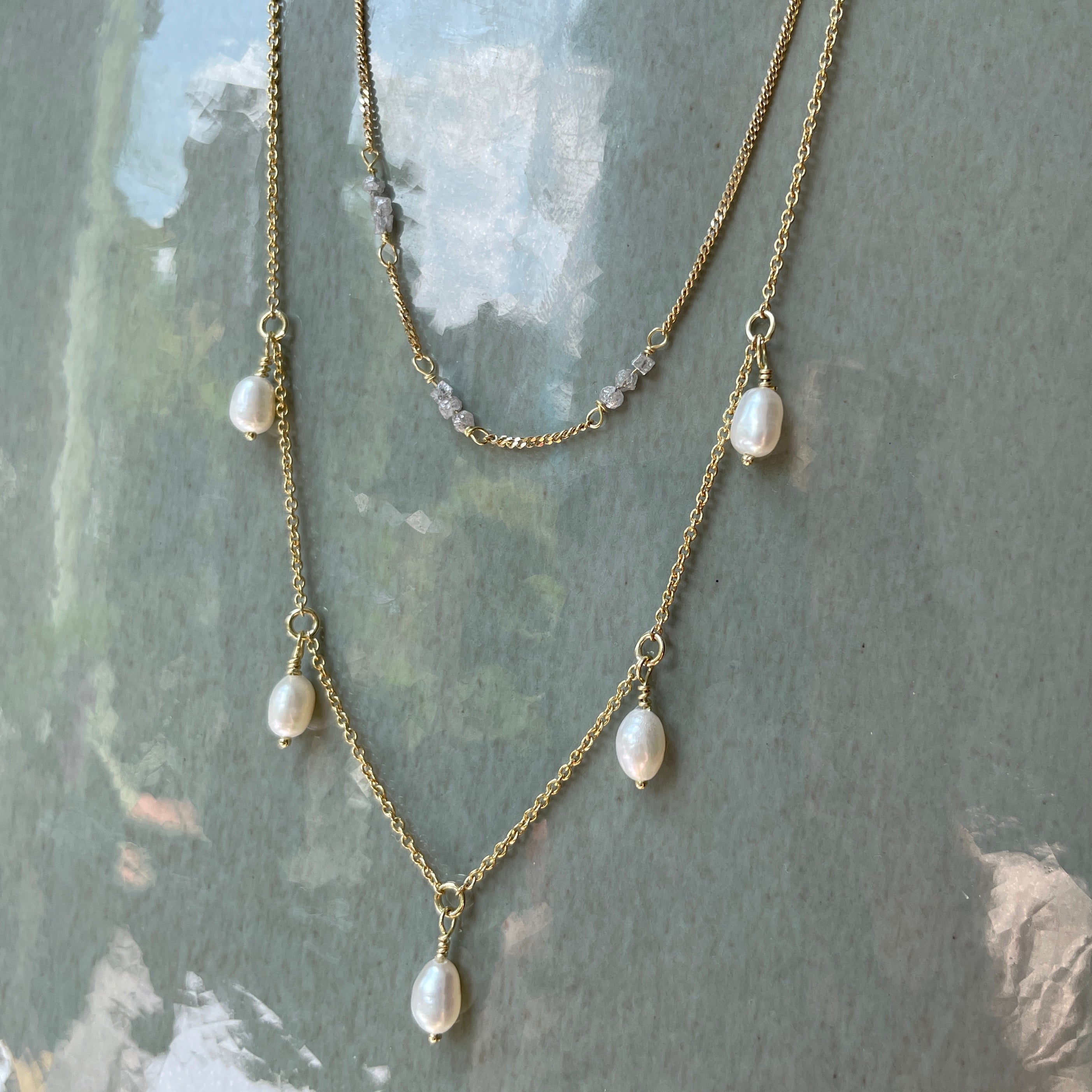 Ketting 14k rough rock