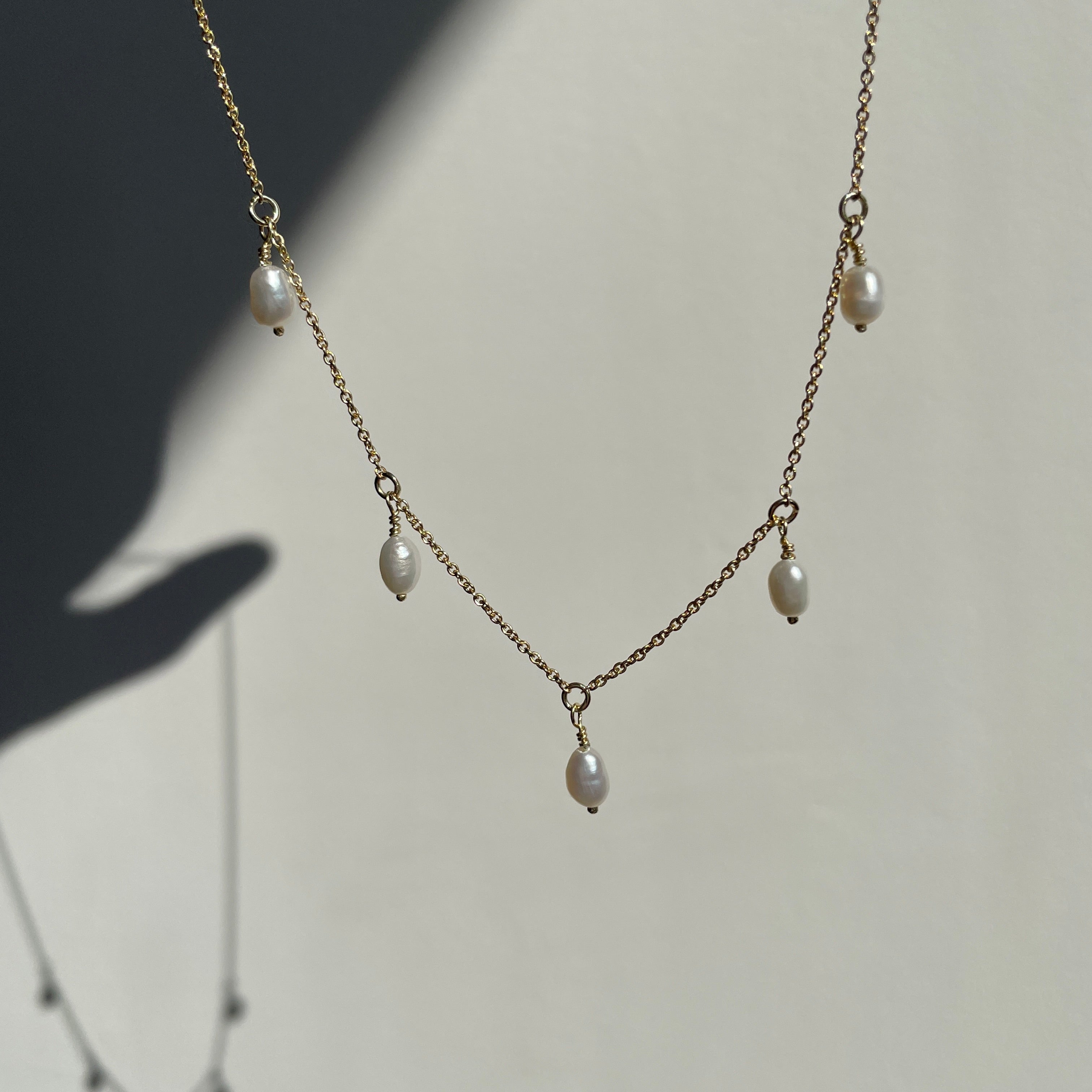 Ketting 14k aquara drop