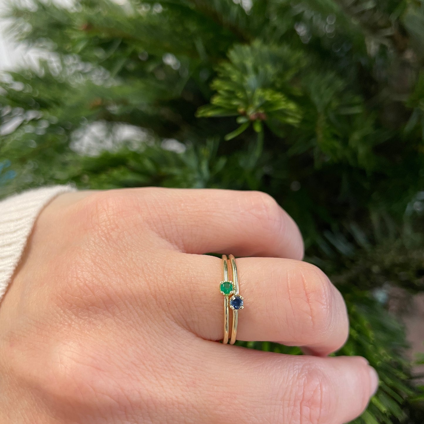 Ring 14k big stone emerald
