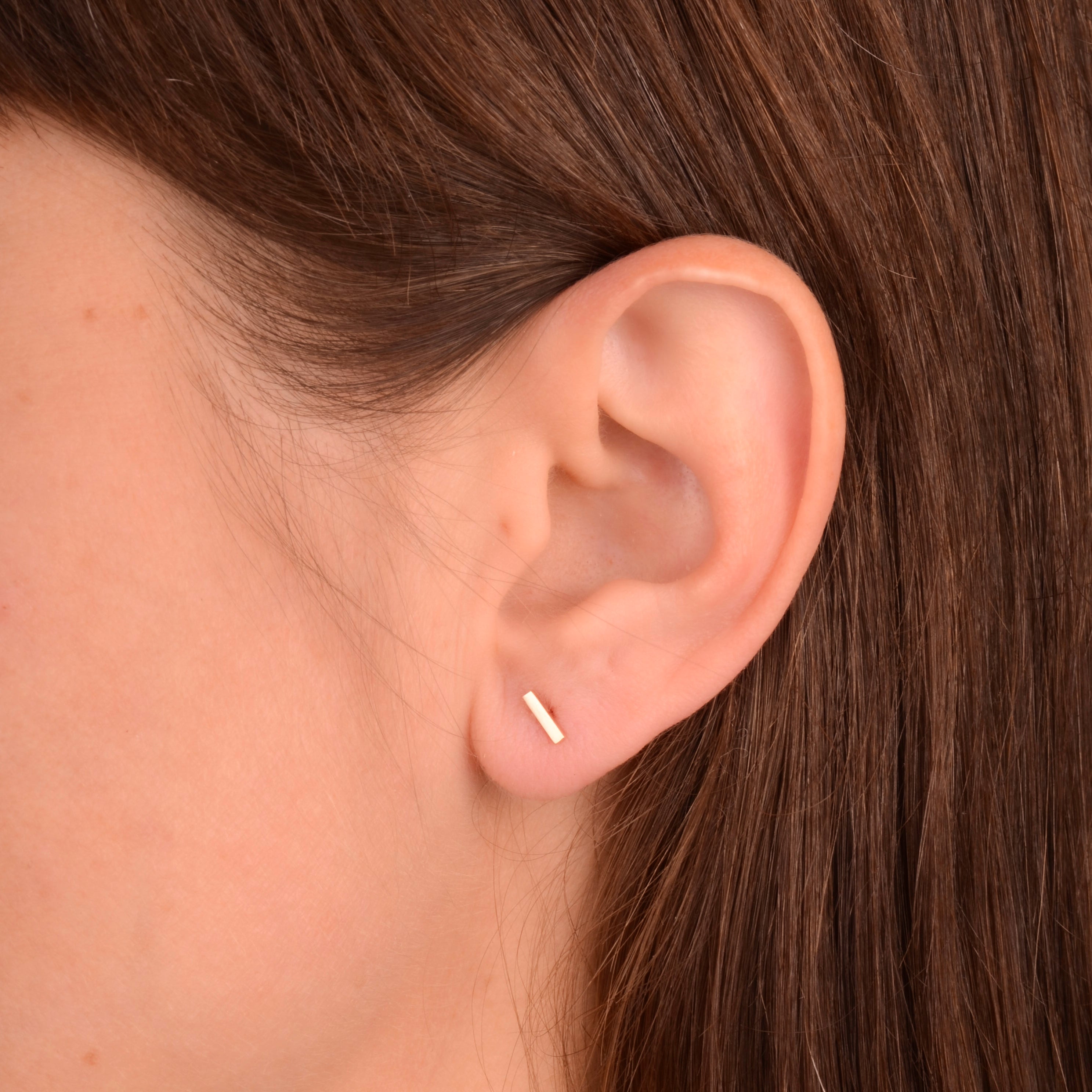 Oorbellen 14k gold bar