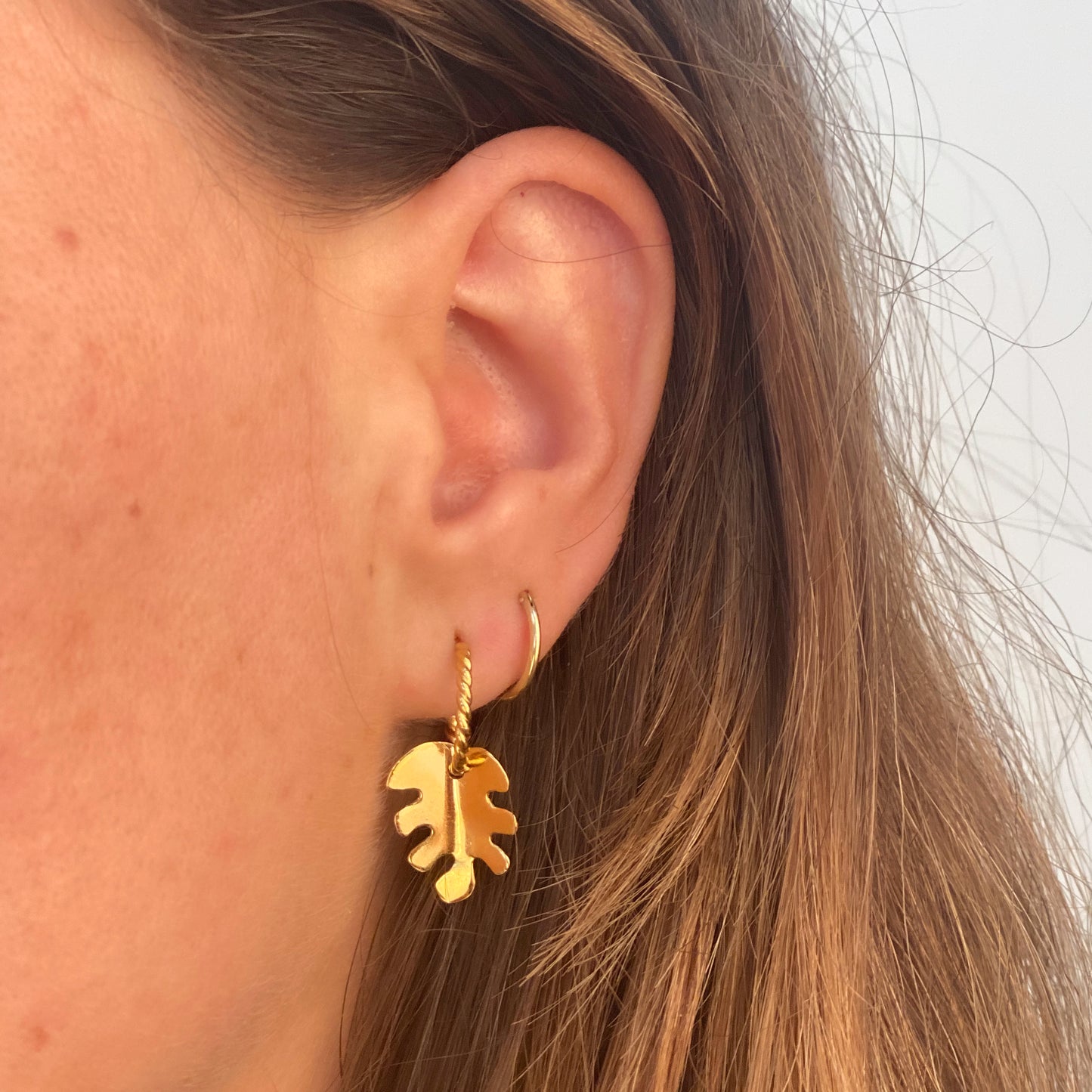 Earrings fig leaf