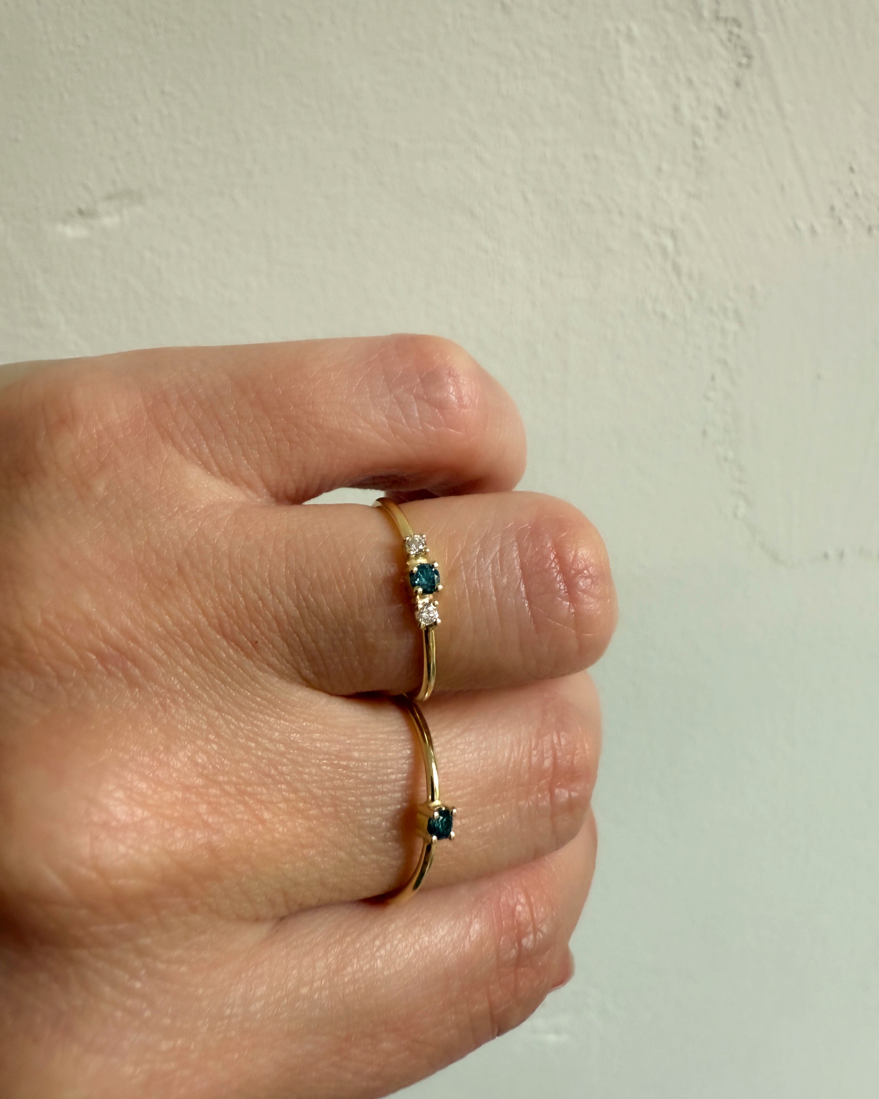 Deep blue grace ring 14k