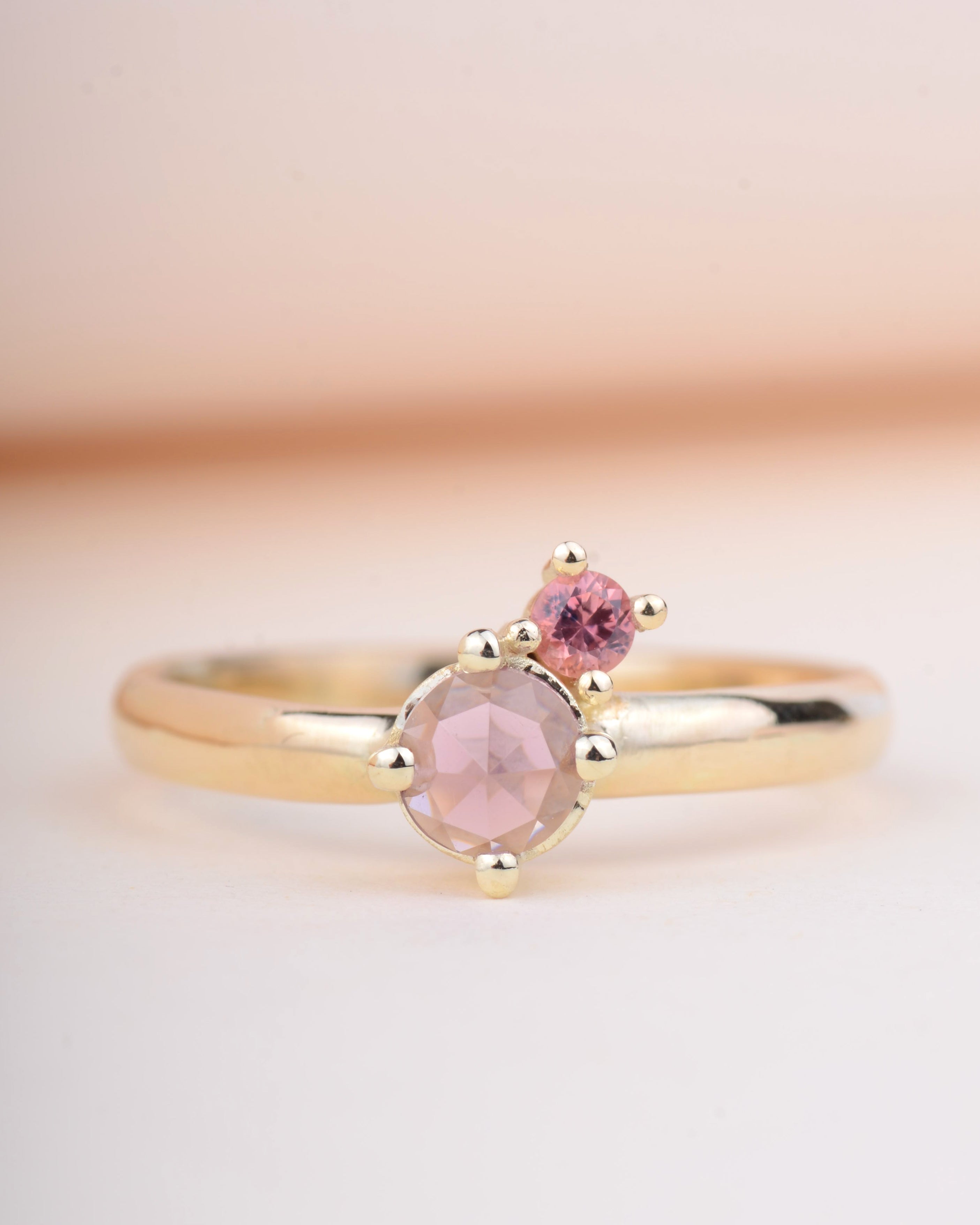 Ring pink duet 14k