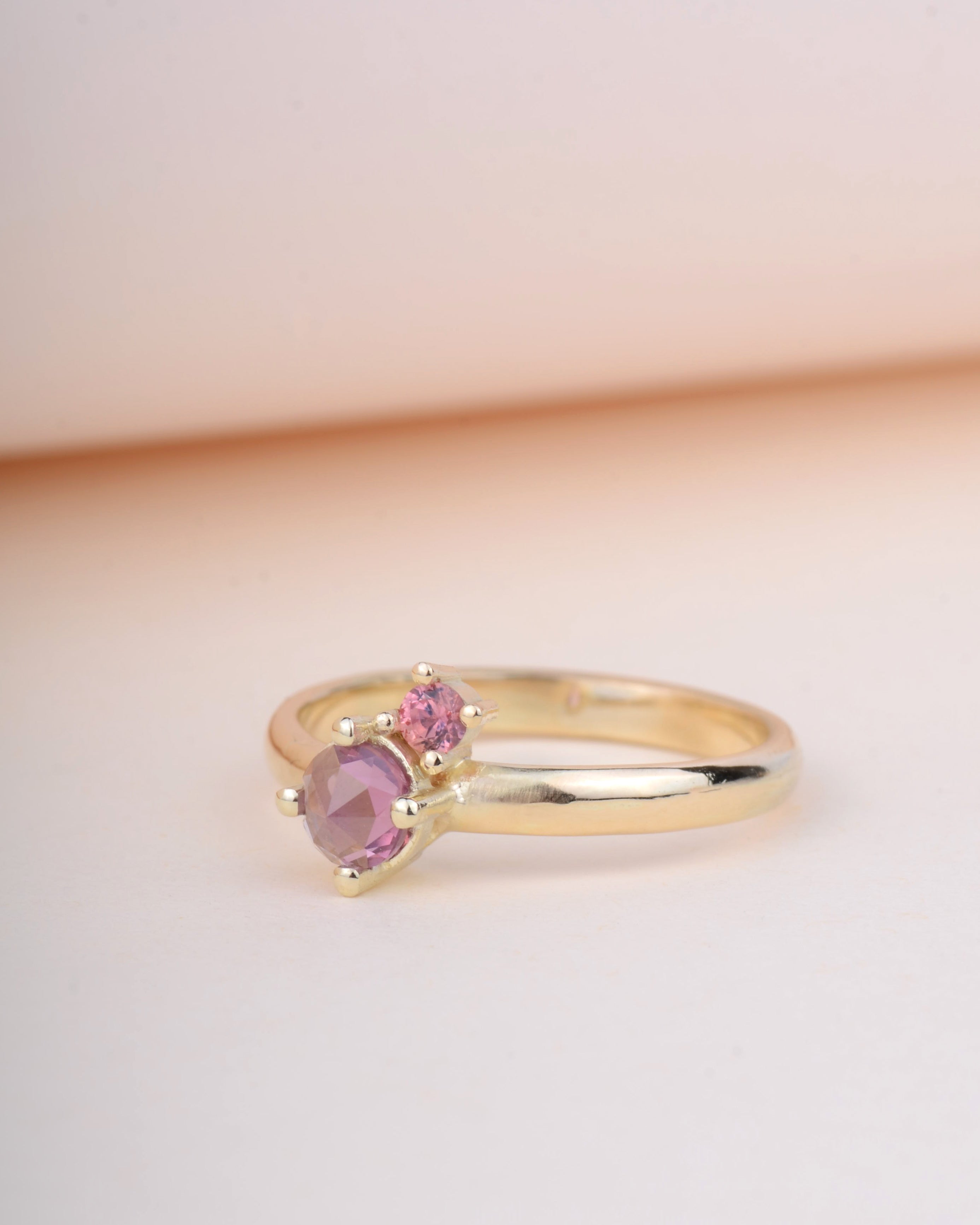 Ring pink duet 14k