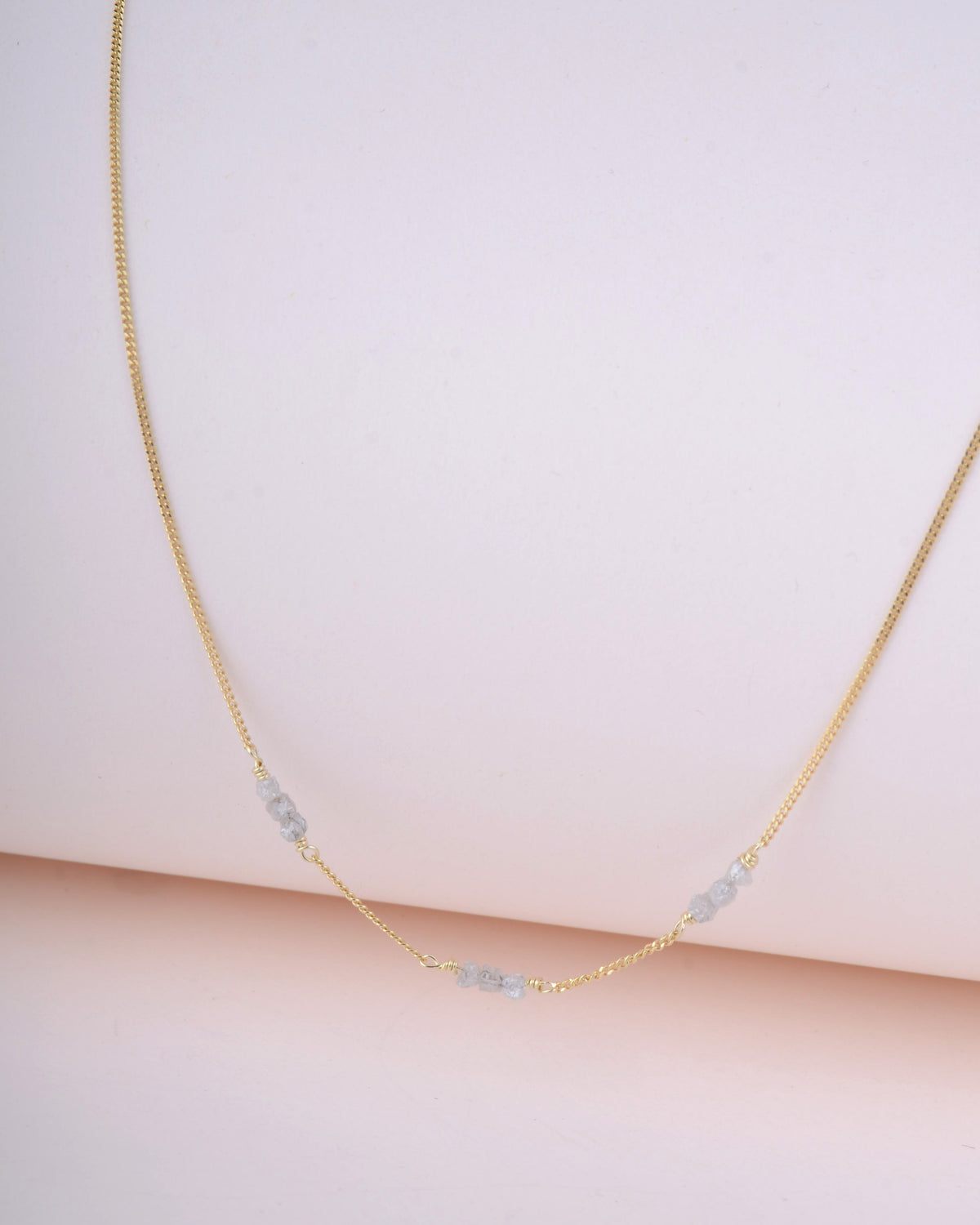 Necklace 14k rough rock