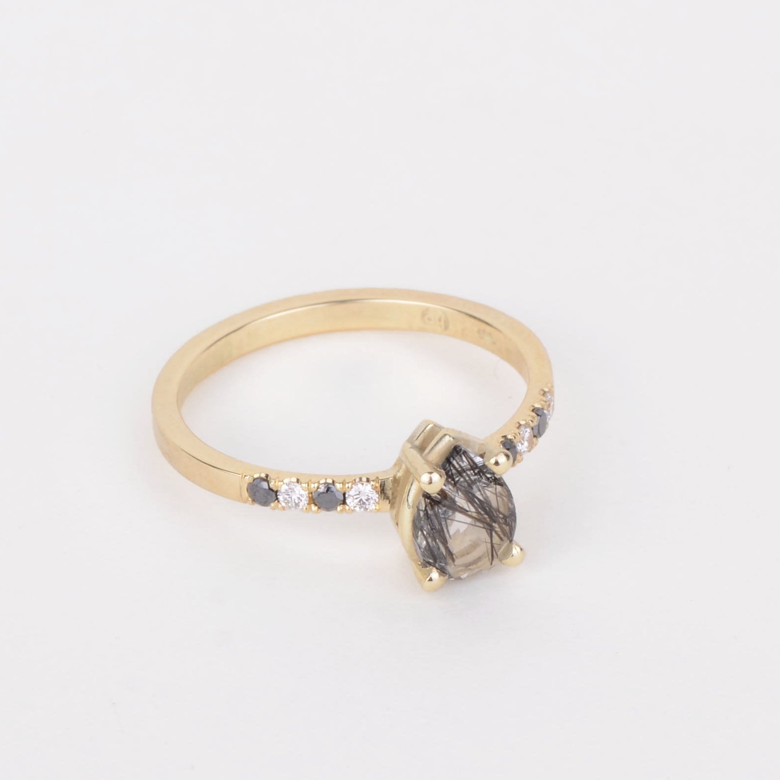 Ring 14k black & white