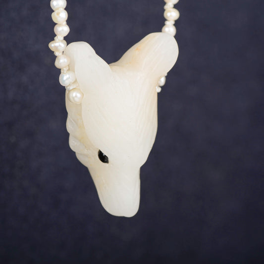 ketting 14k moon wolf