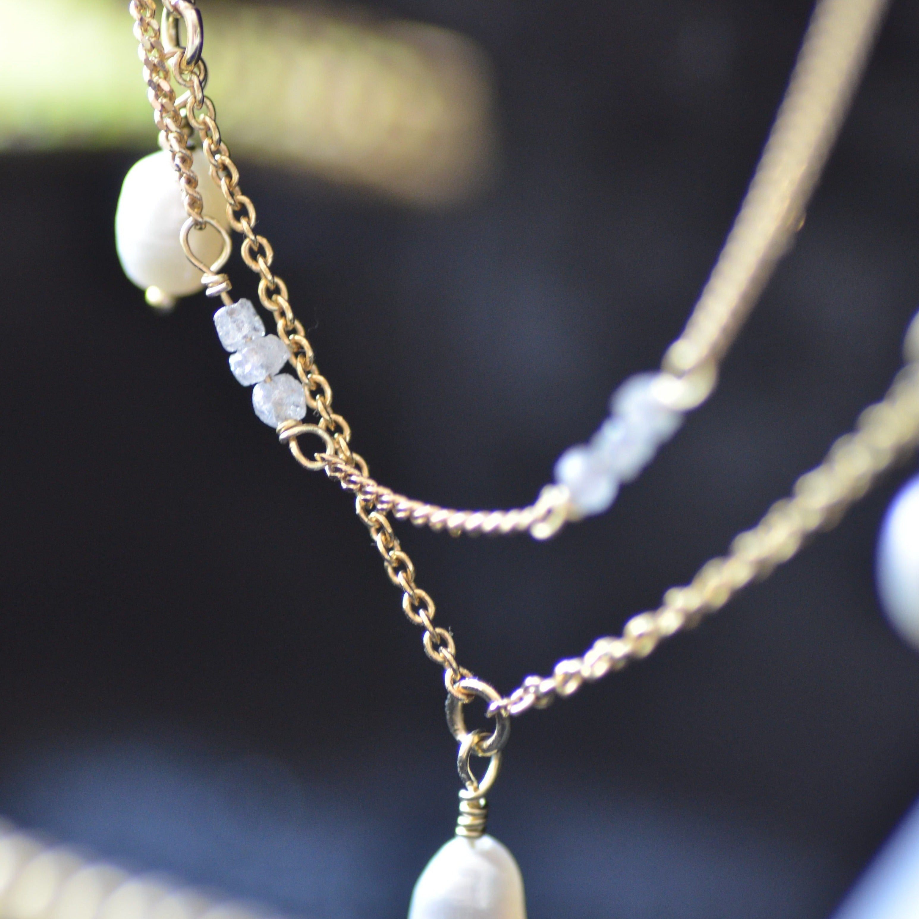 Ketting 14k rough rock