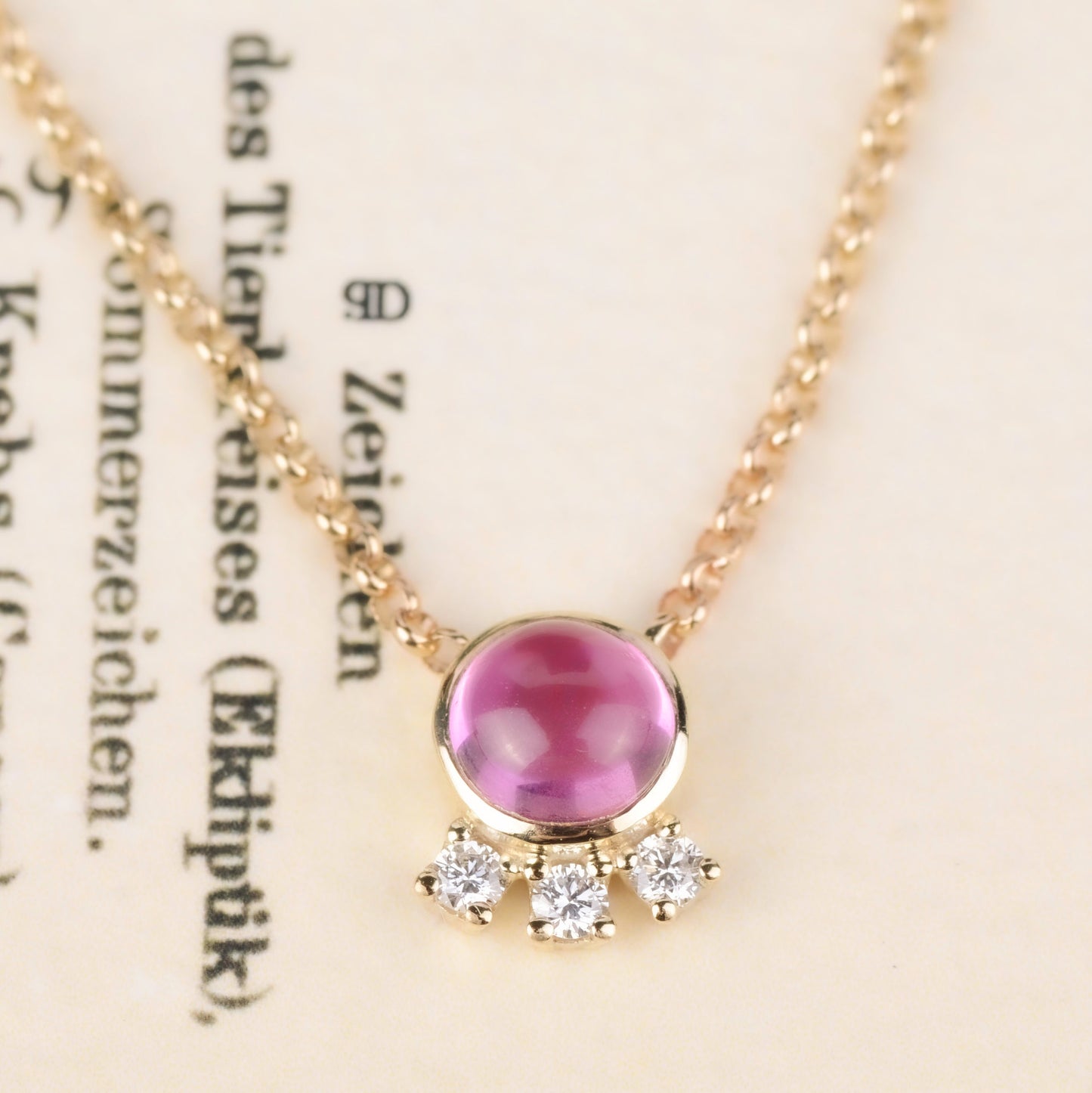 ketting 14k ruby sunset