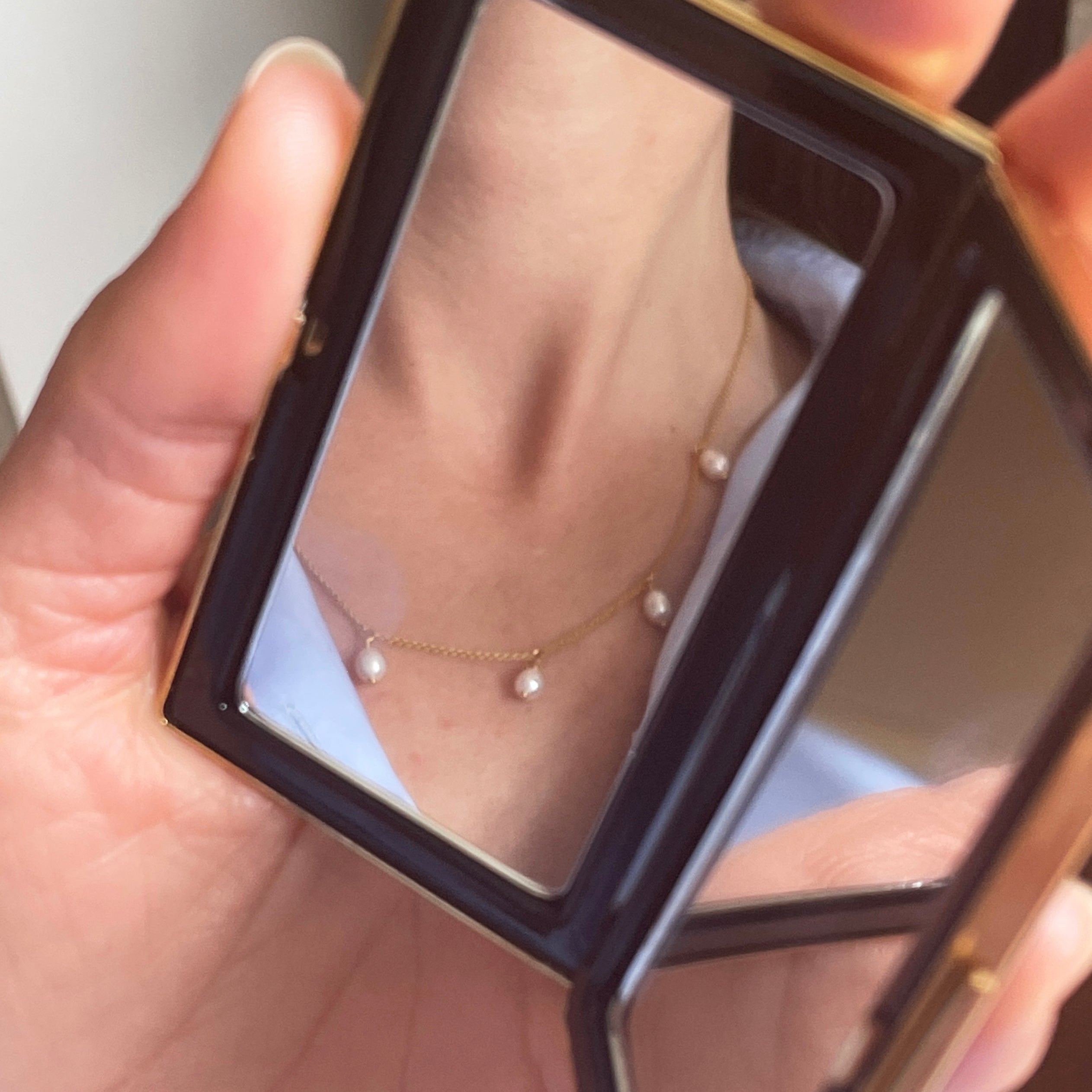 Necklace 14k aquara drop