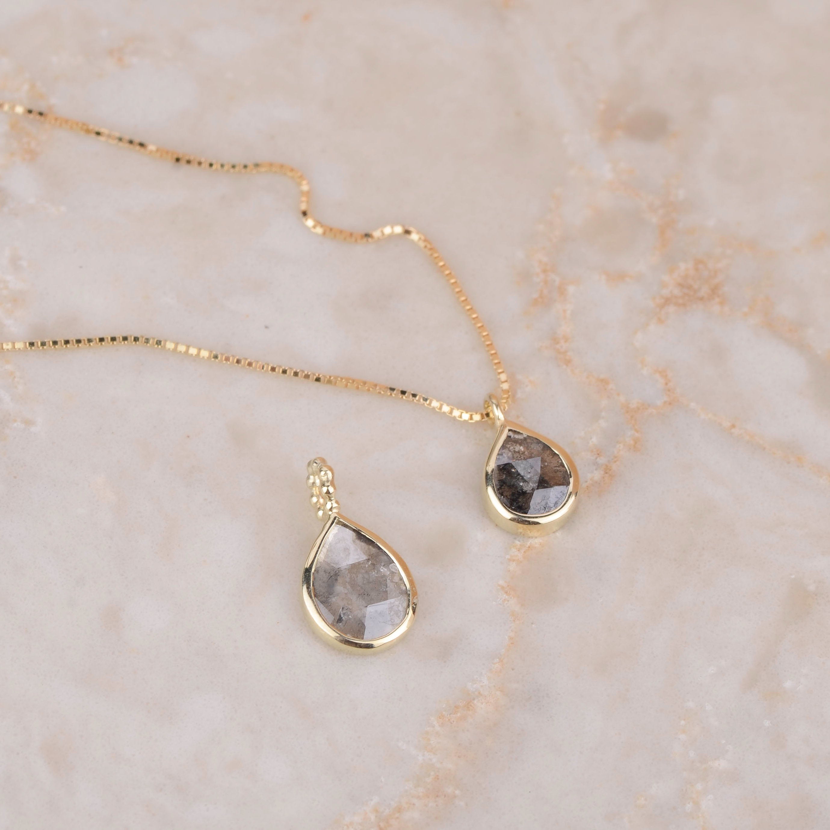 Necklace 14k diamond drop