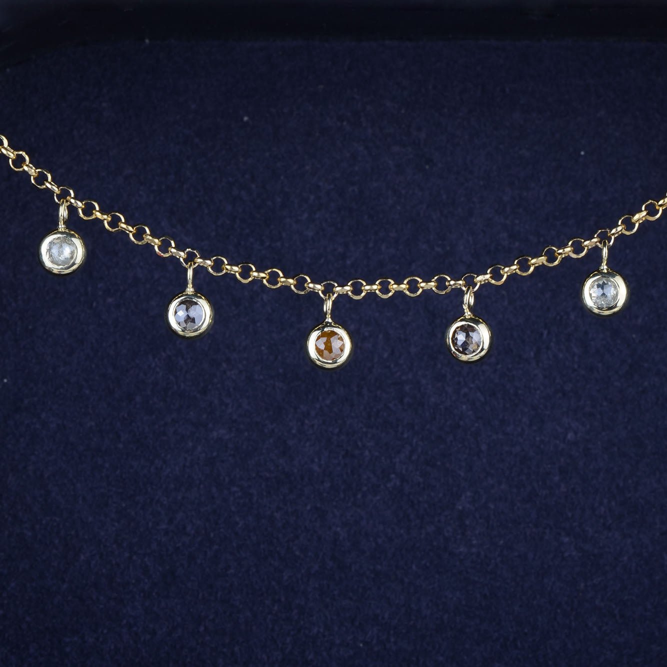 Ketting 14k fall diamonds