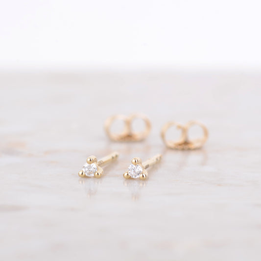 Oorbellen 14k diamond tiny studs