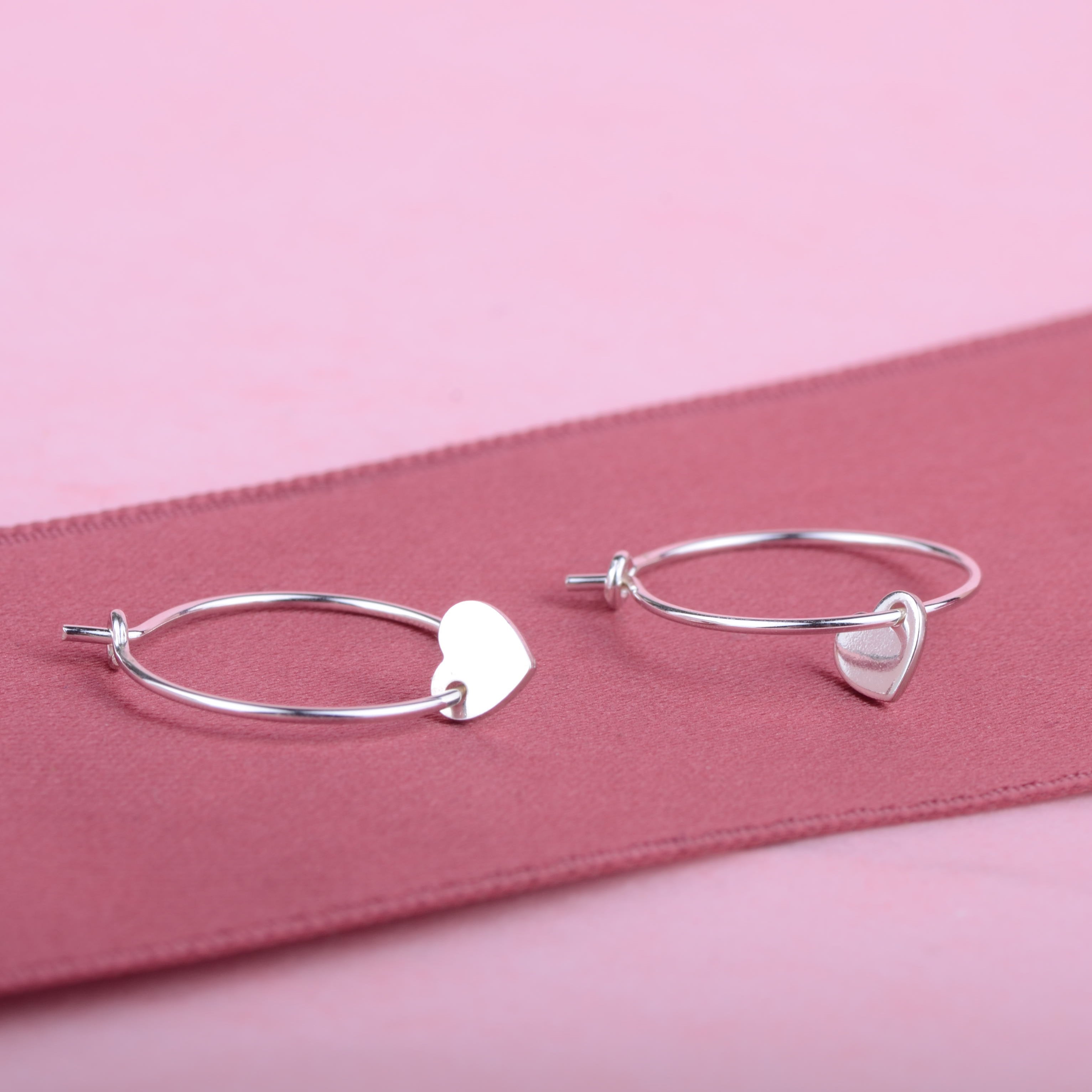 Earrings hoops limited heart