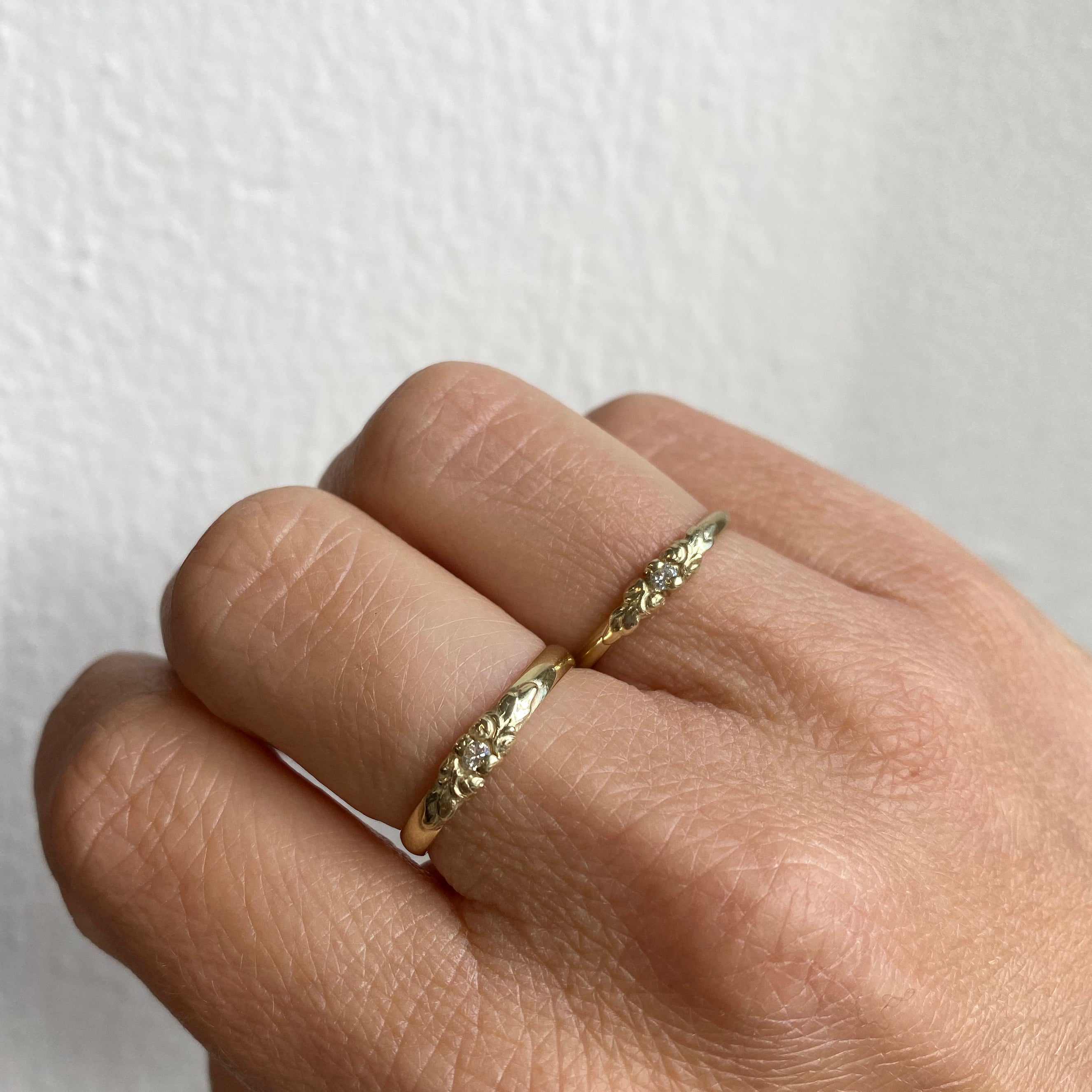 Ring 14k flower diamond
