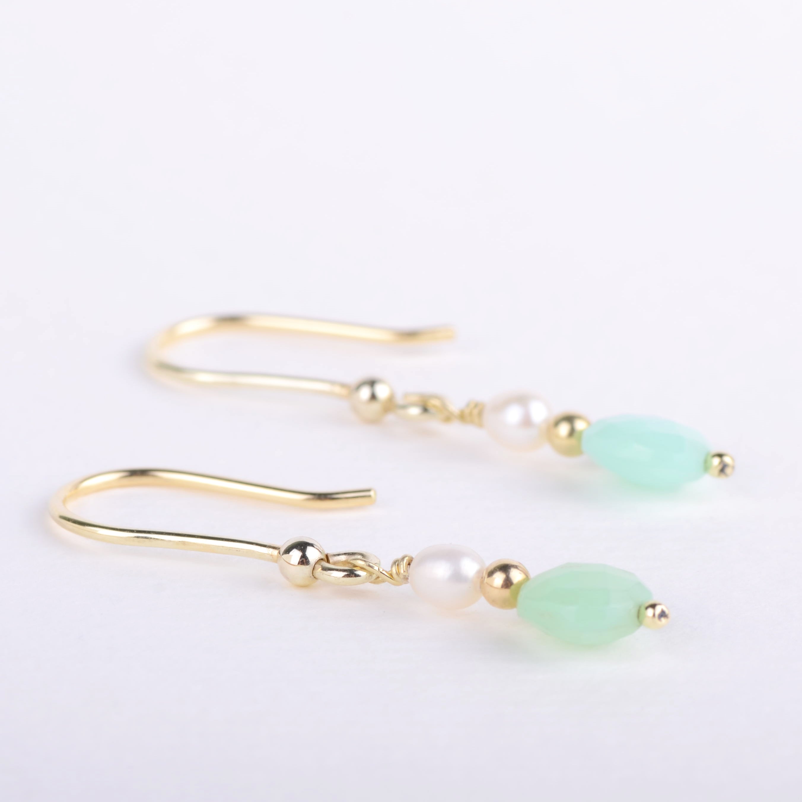 Earrings 14k dash of green