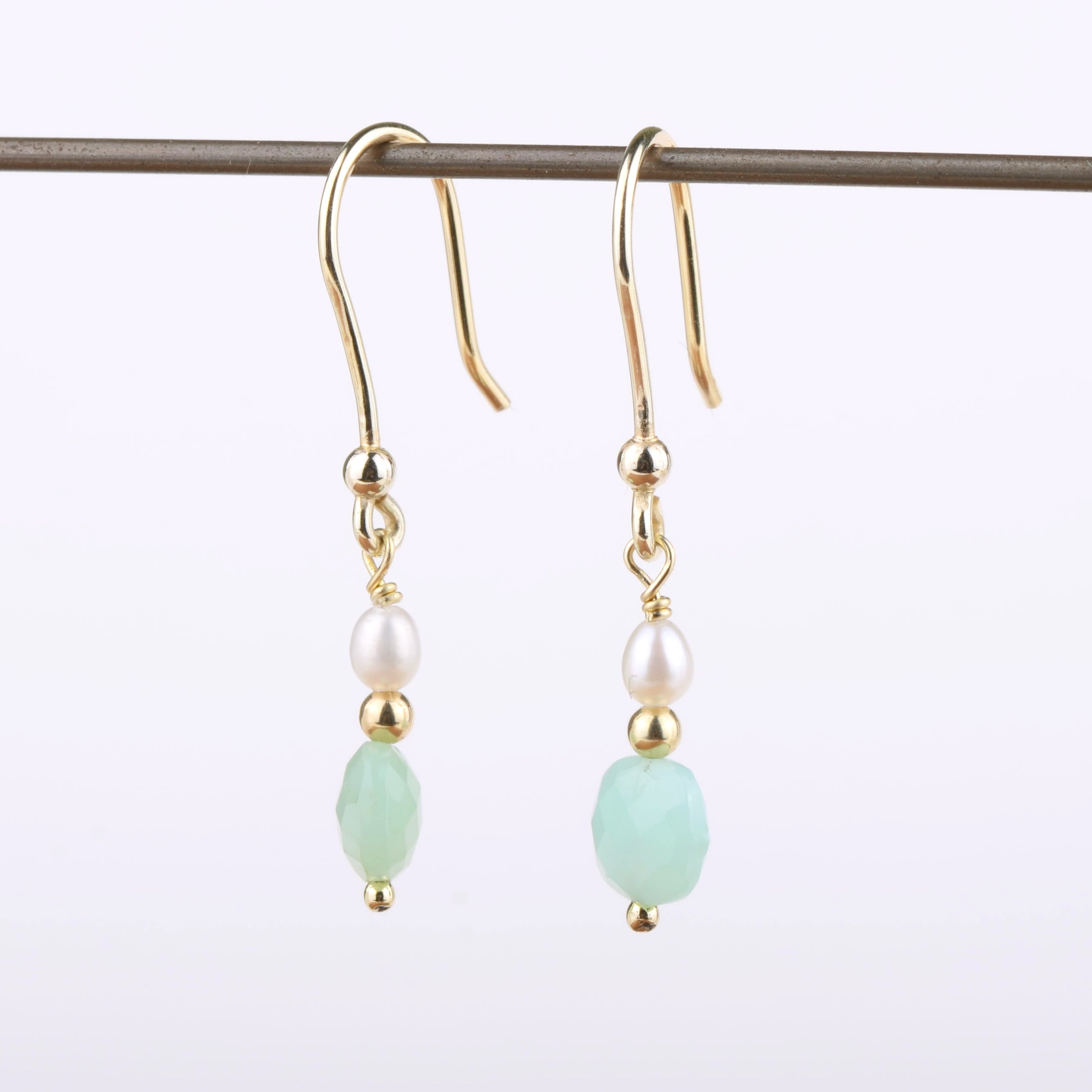 Earrings 14k dash of green