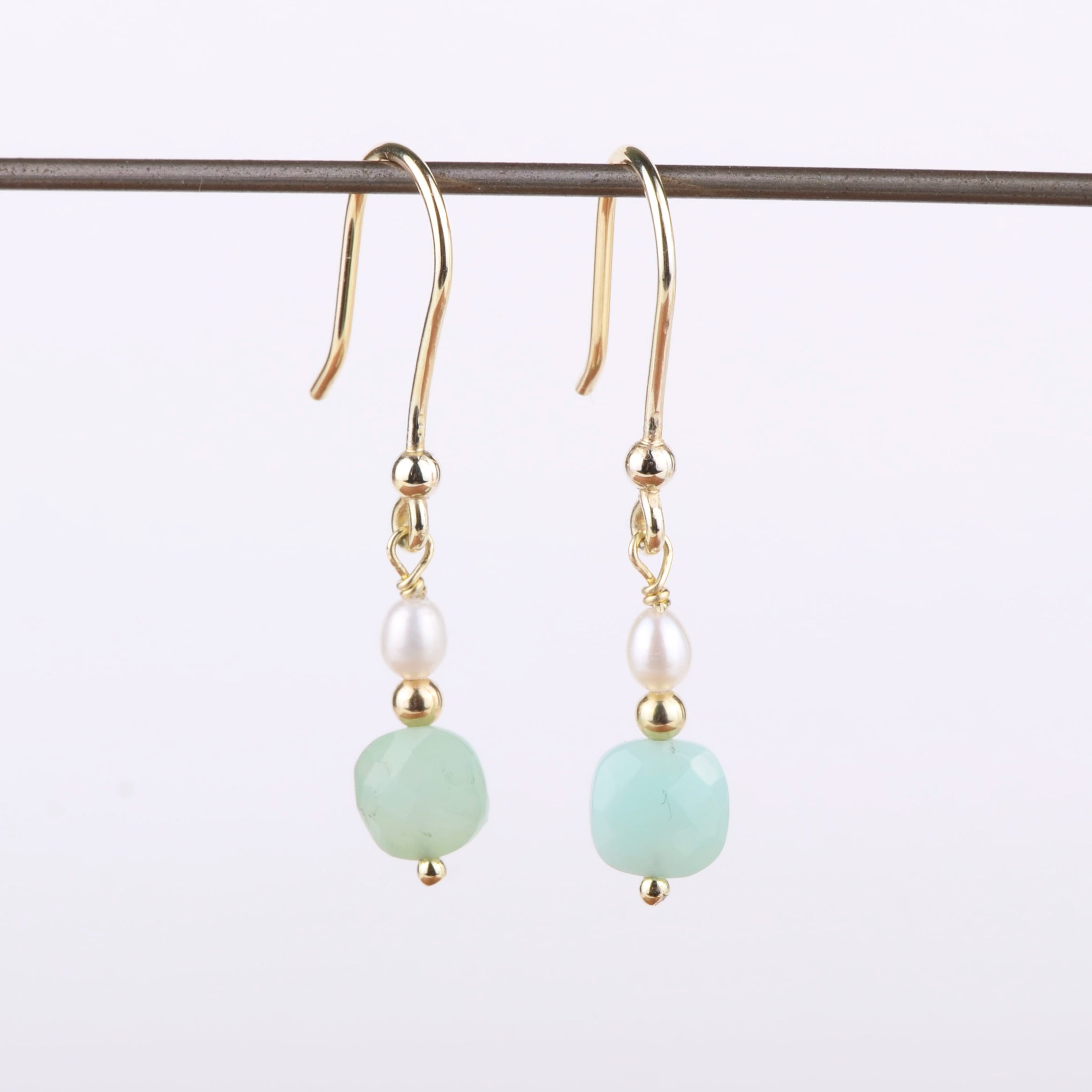 Earrings 14k dash of green