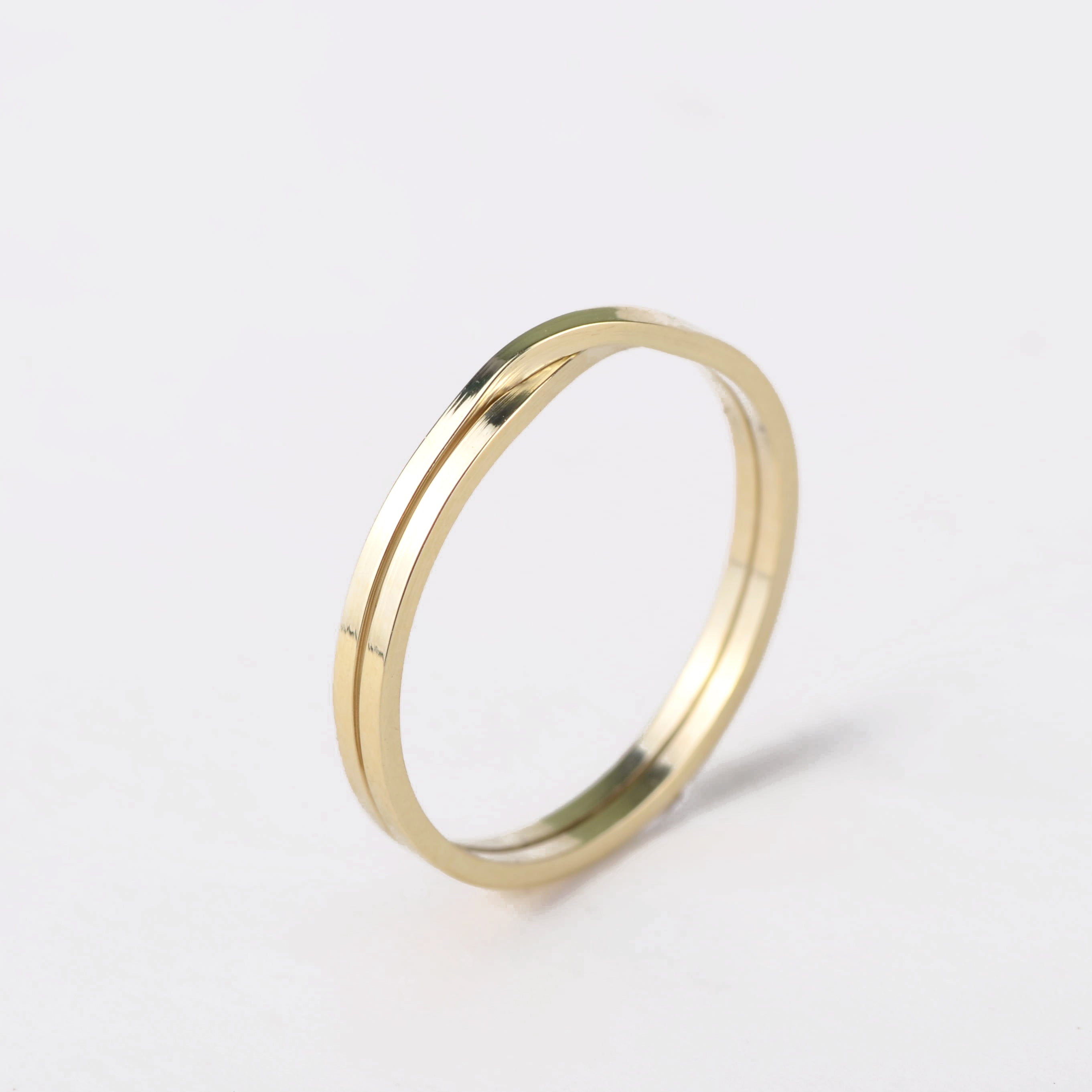 Ring 14k double stripe