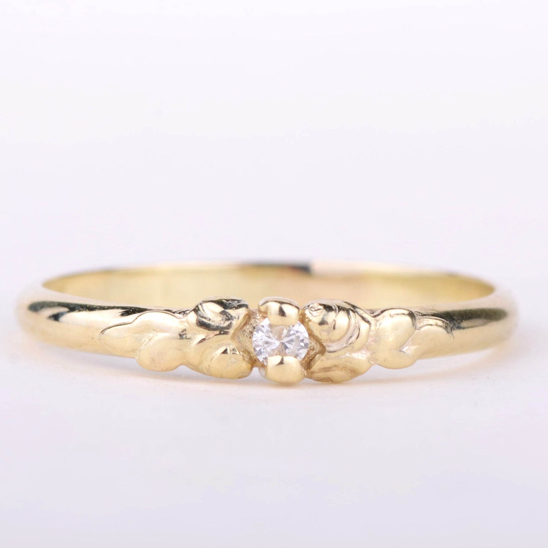 Ring 14k flower diamond