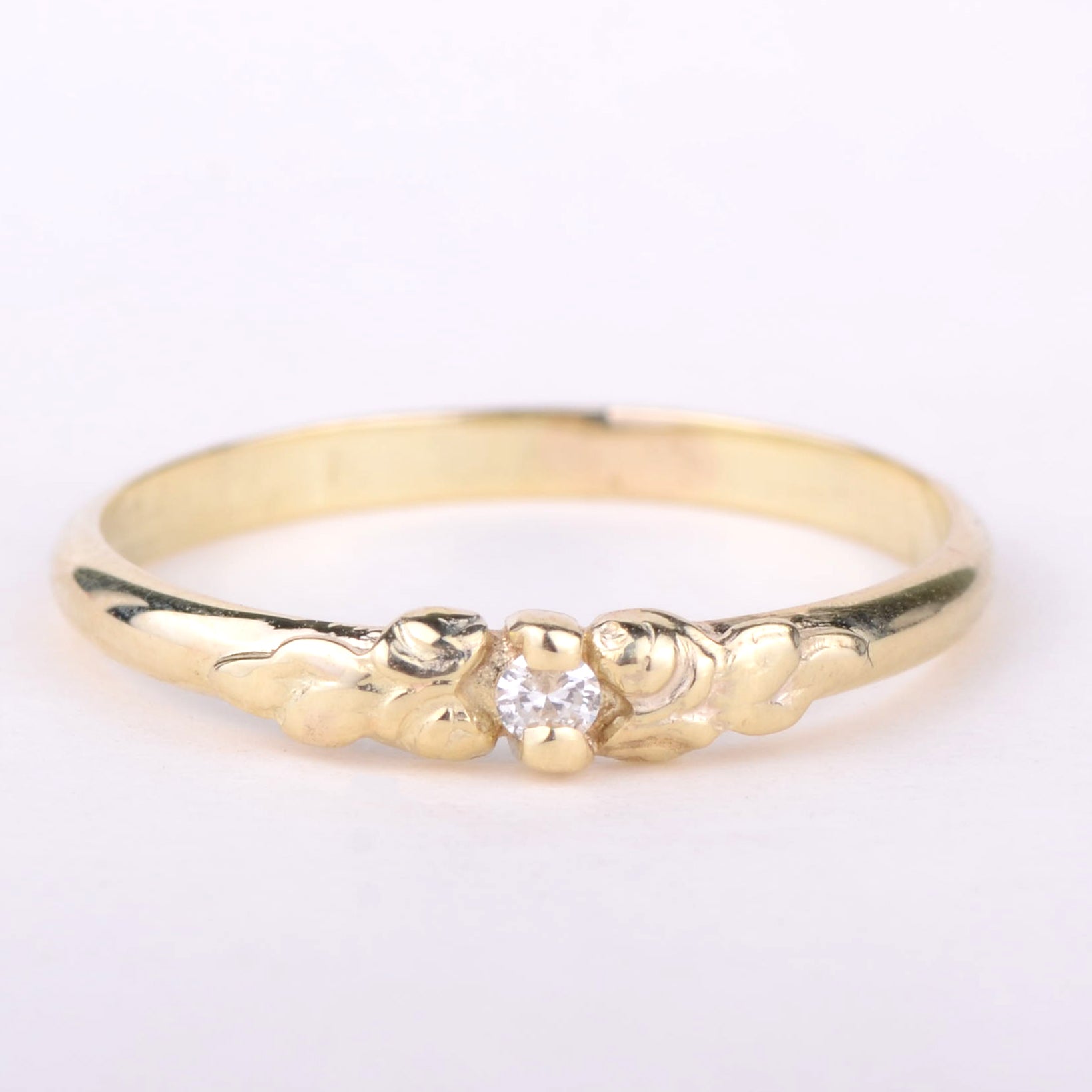 Ring 14k flower diamond