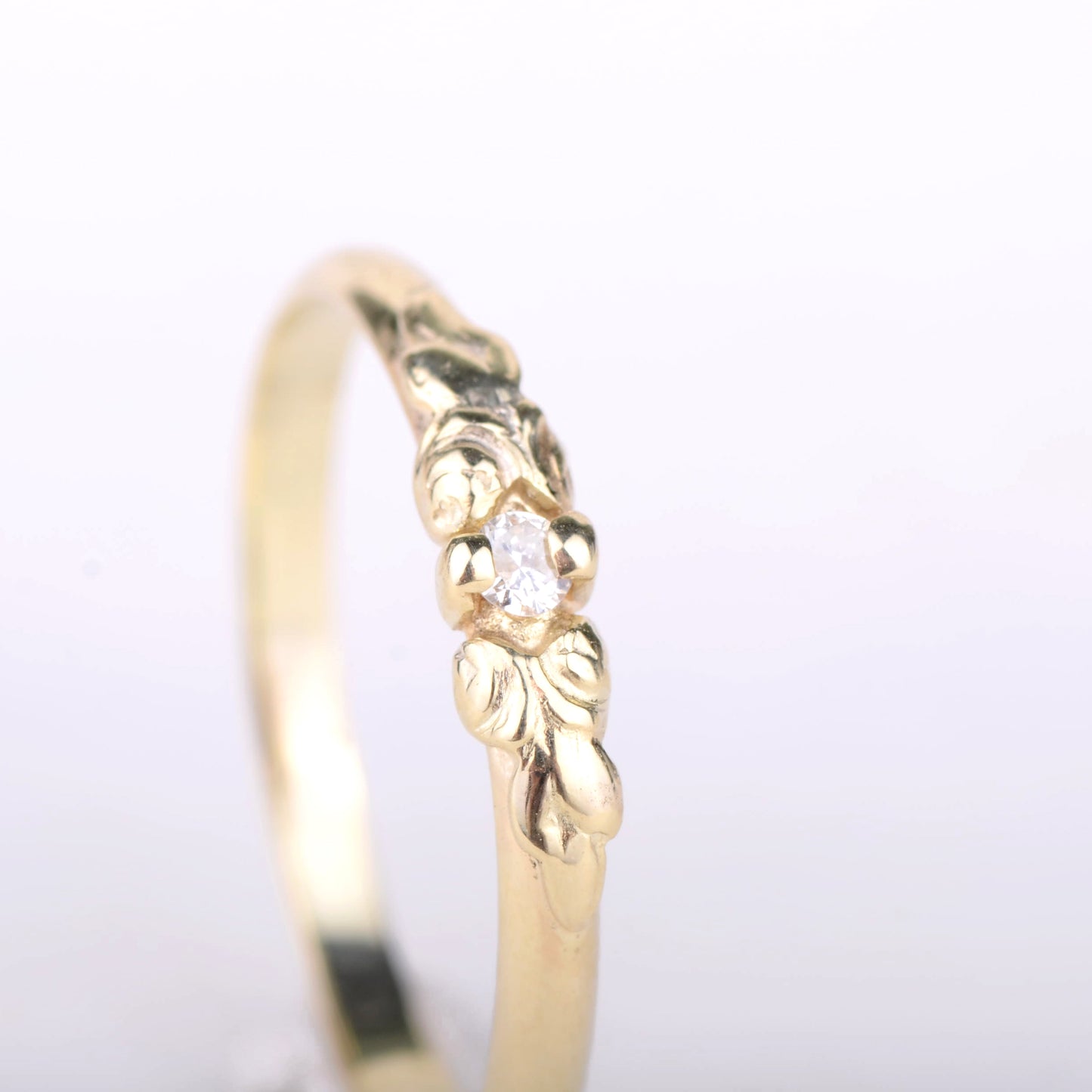 Ring 14k flower diamond