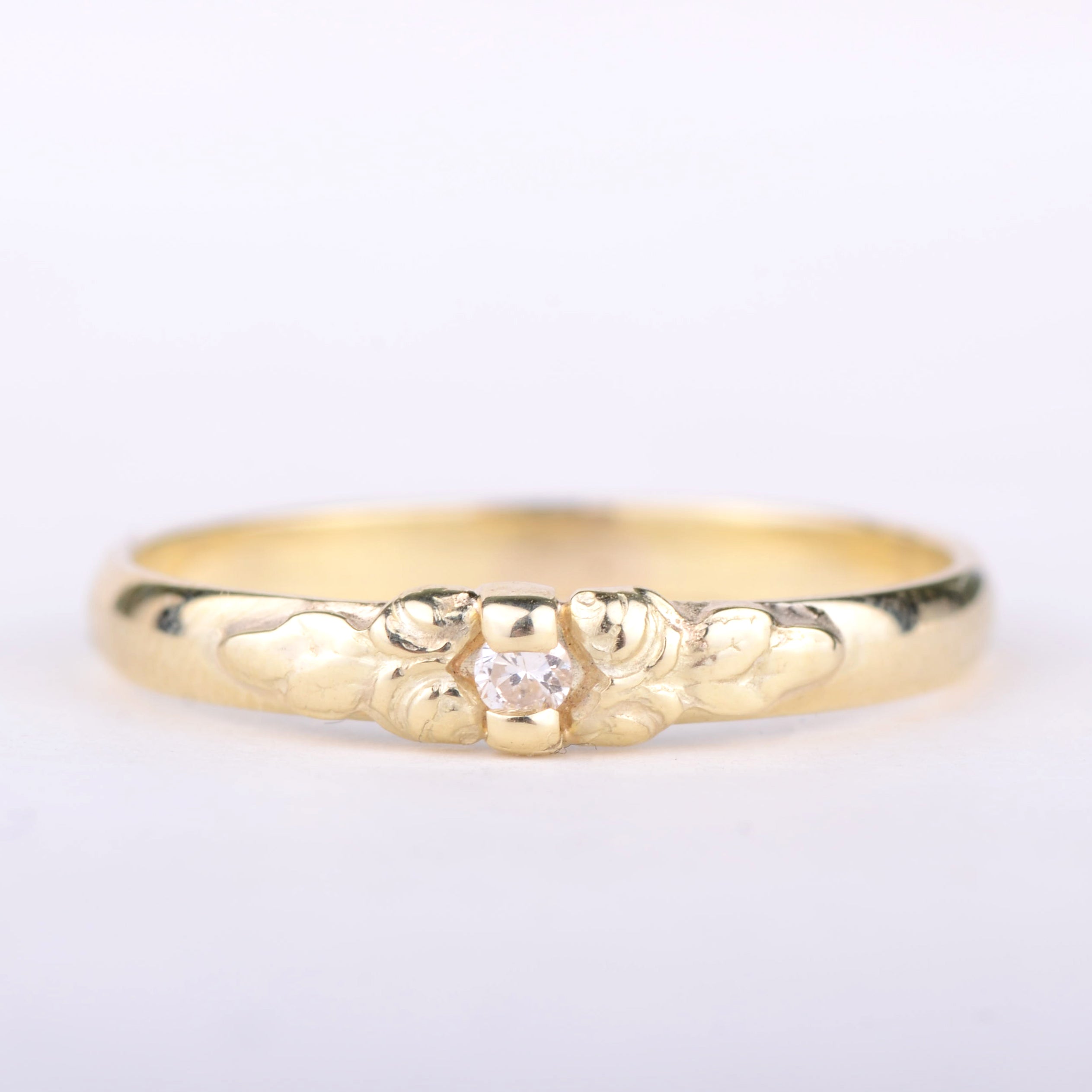 Ring 14k flower diamond