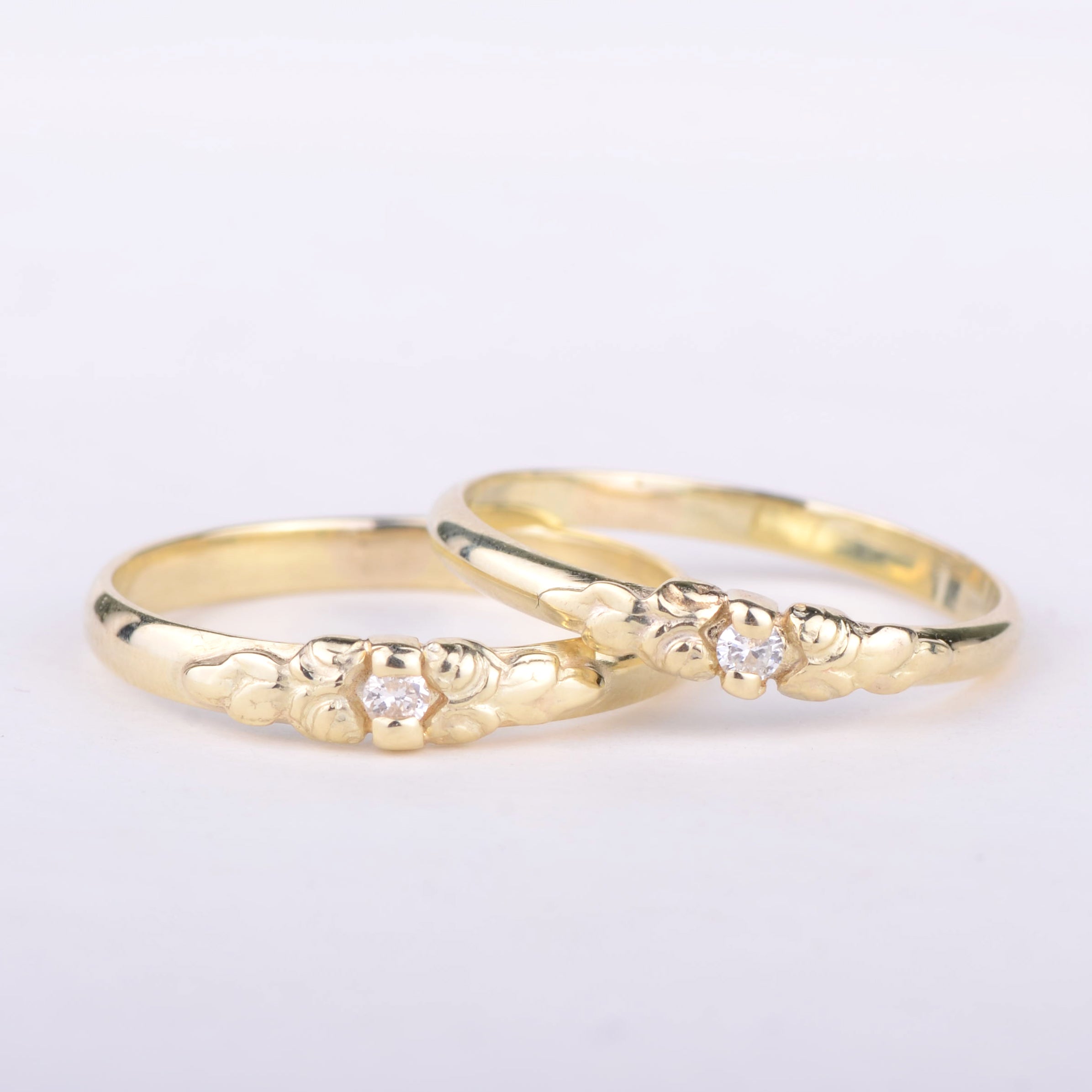 Ring 14k flower diamond