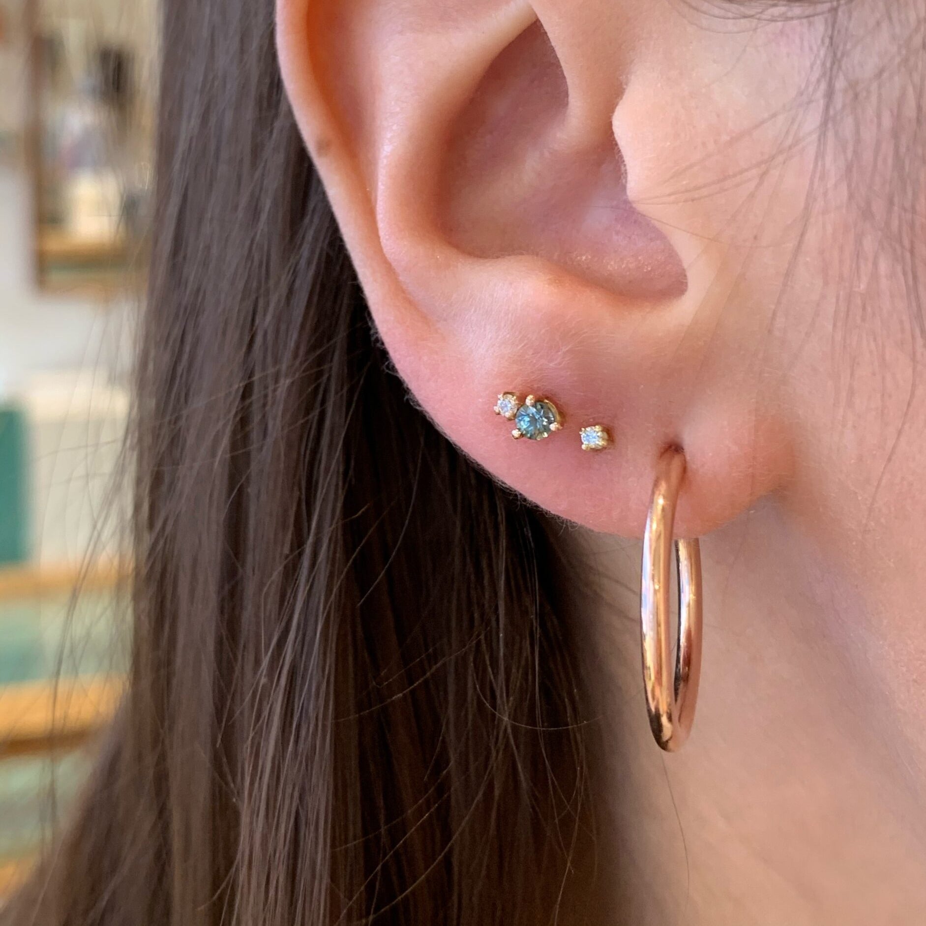 Oorbellen 14k sparkle indigo