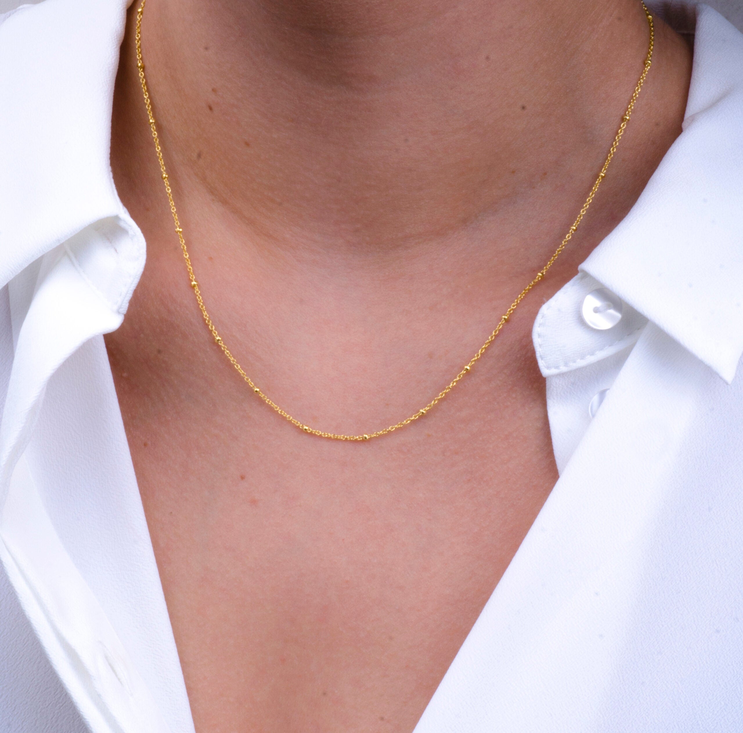 Ketting 14k bamboe